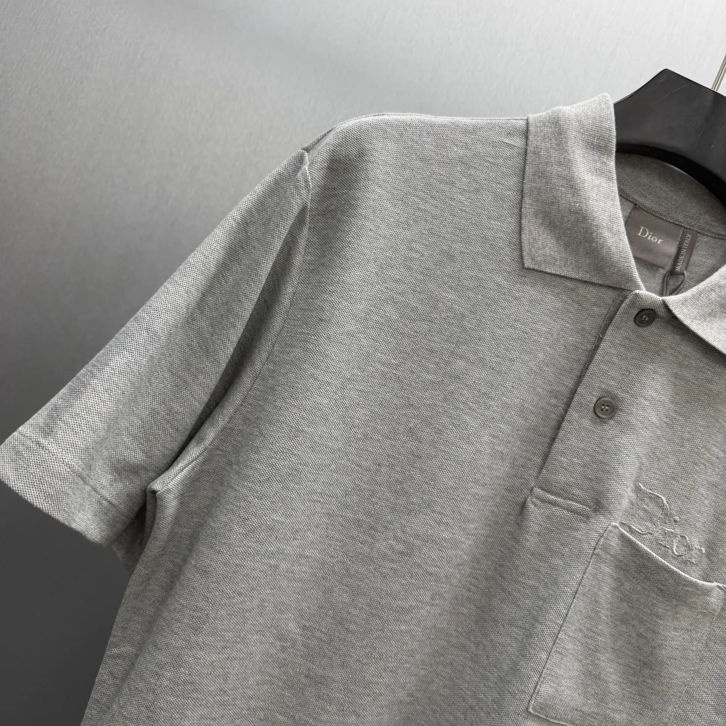 Embroidered Cotton-Piqué Pocket Polo Shirt D21014162 — view 2