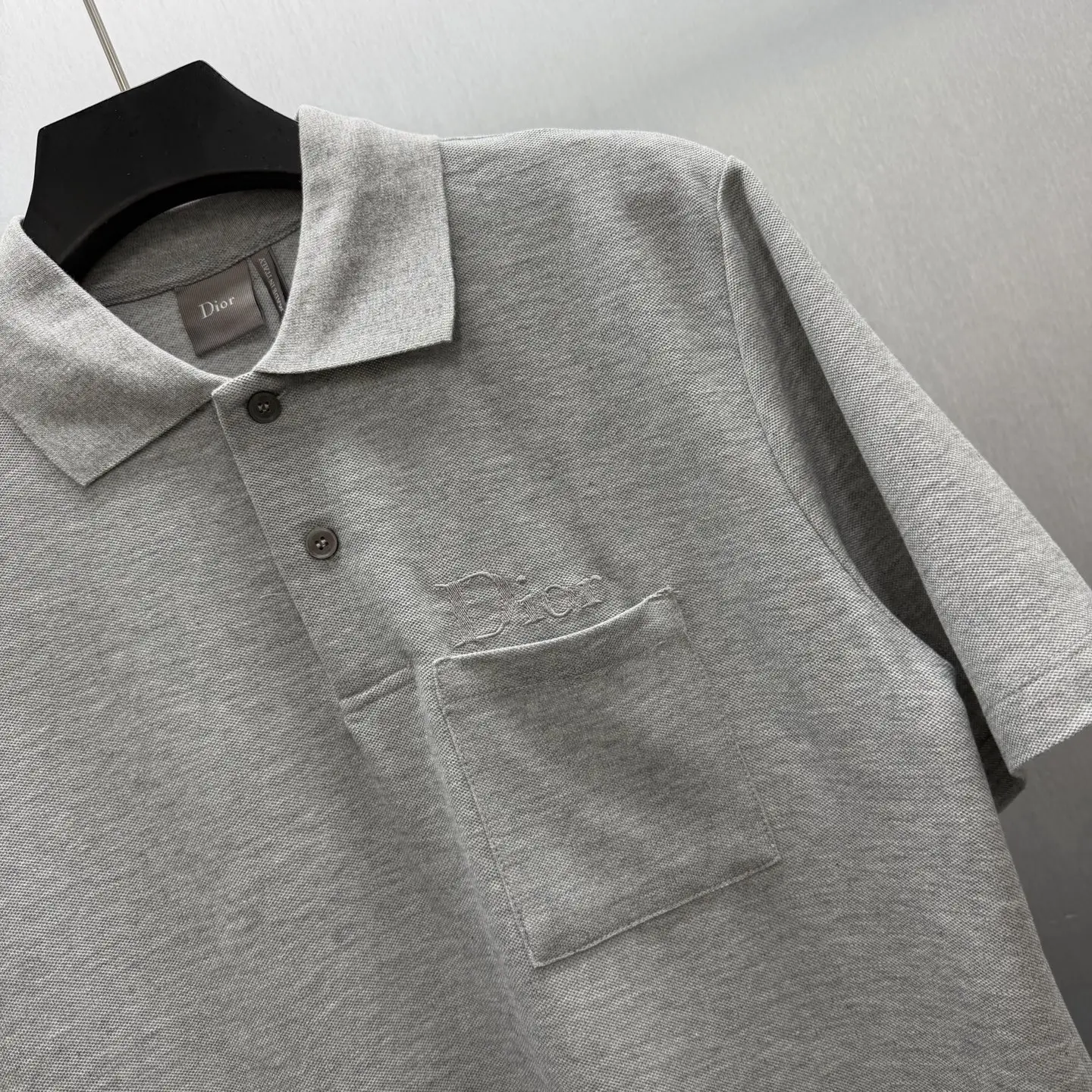 Embroidered Cotton-Piqué Pocket Polo Shirt D21014162 — view 3