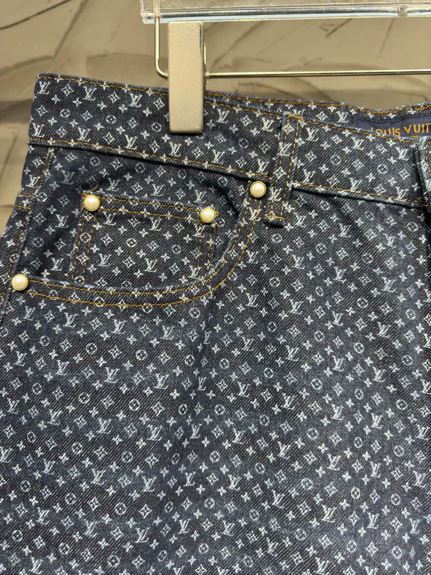 Monogram All-Over Print Denim Shorts D21523021 — view 3
