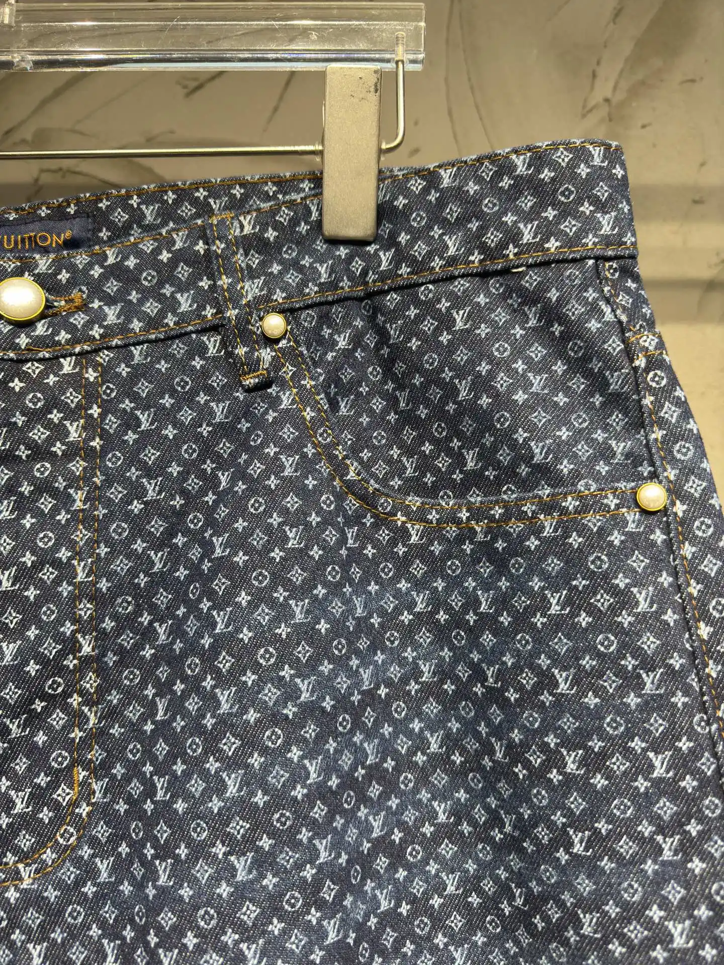Monogram All-Over Print Denim Shorts D21523021 — view 4