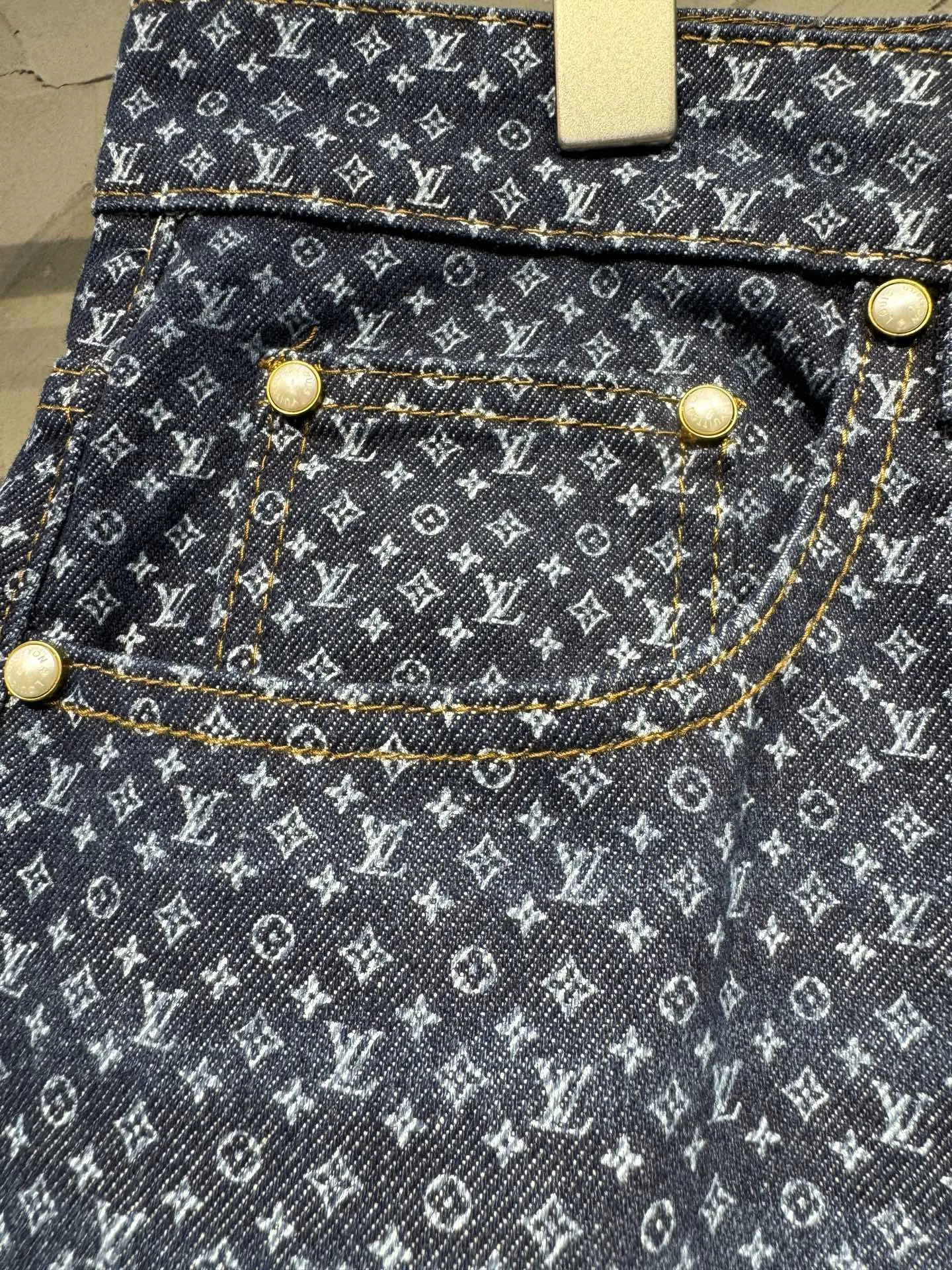 Monogram All-Over Print Denim Shorts D21523021 — view 6