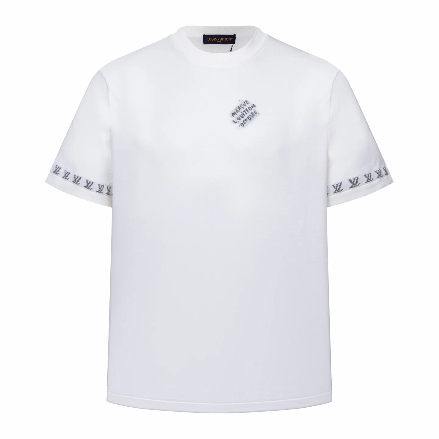 Logo Jacquard Cotton Knit T-Shirt D22013796