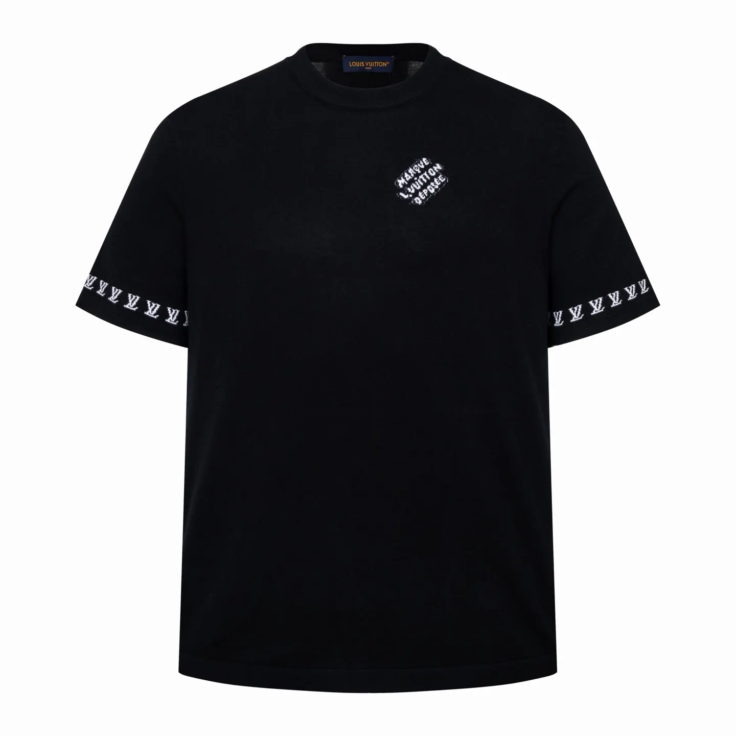 Logo Jacquard Cotton Knit T-Shirt D22013795