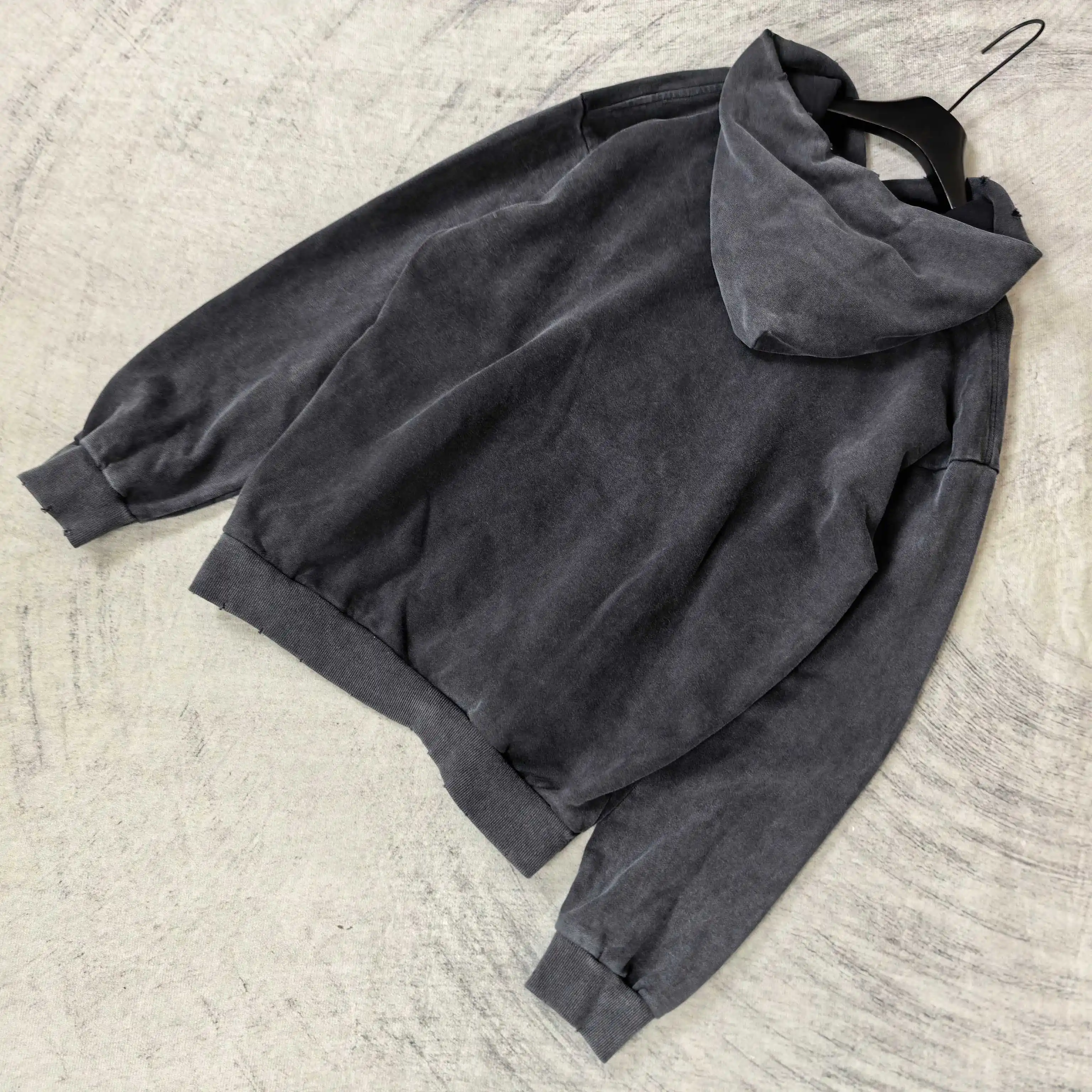 Paris Thunderstorm Print Washed Hoodie D22023199 — view 5