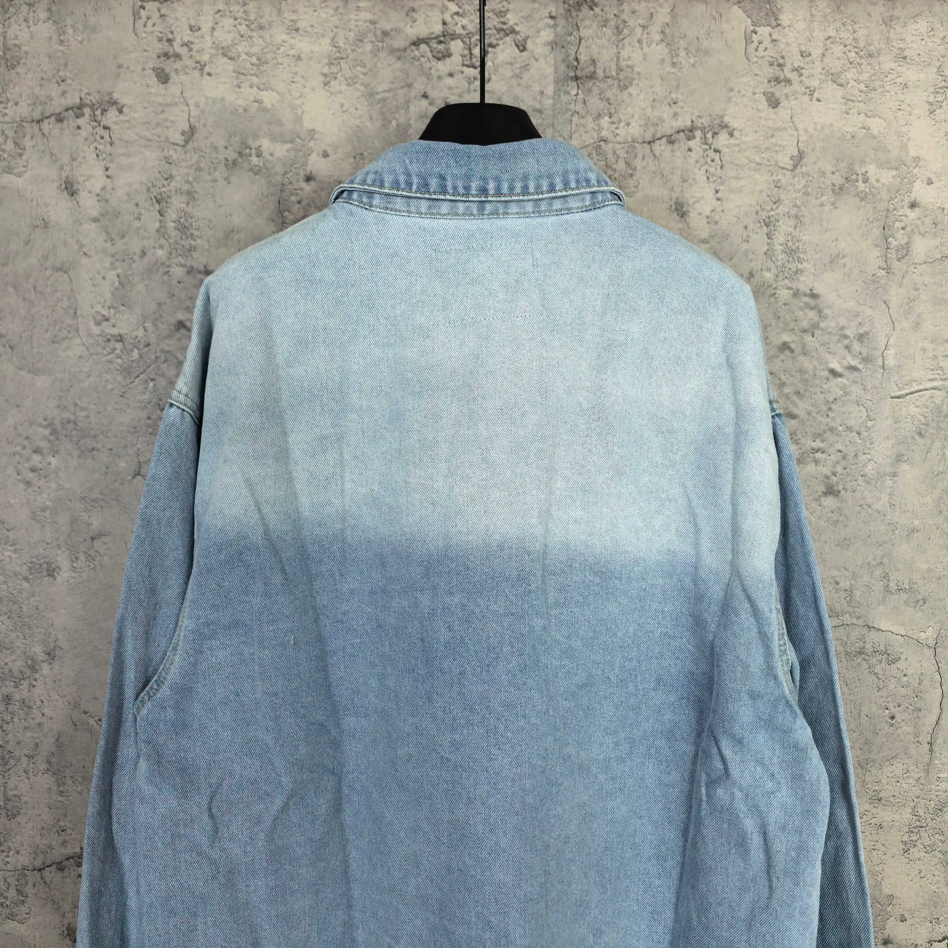 Oversized Washed Denim Shirt Jacket D22023171 — view 6