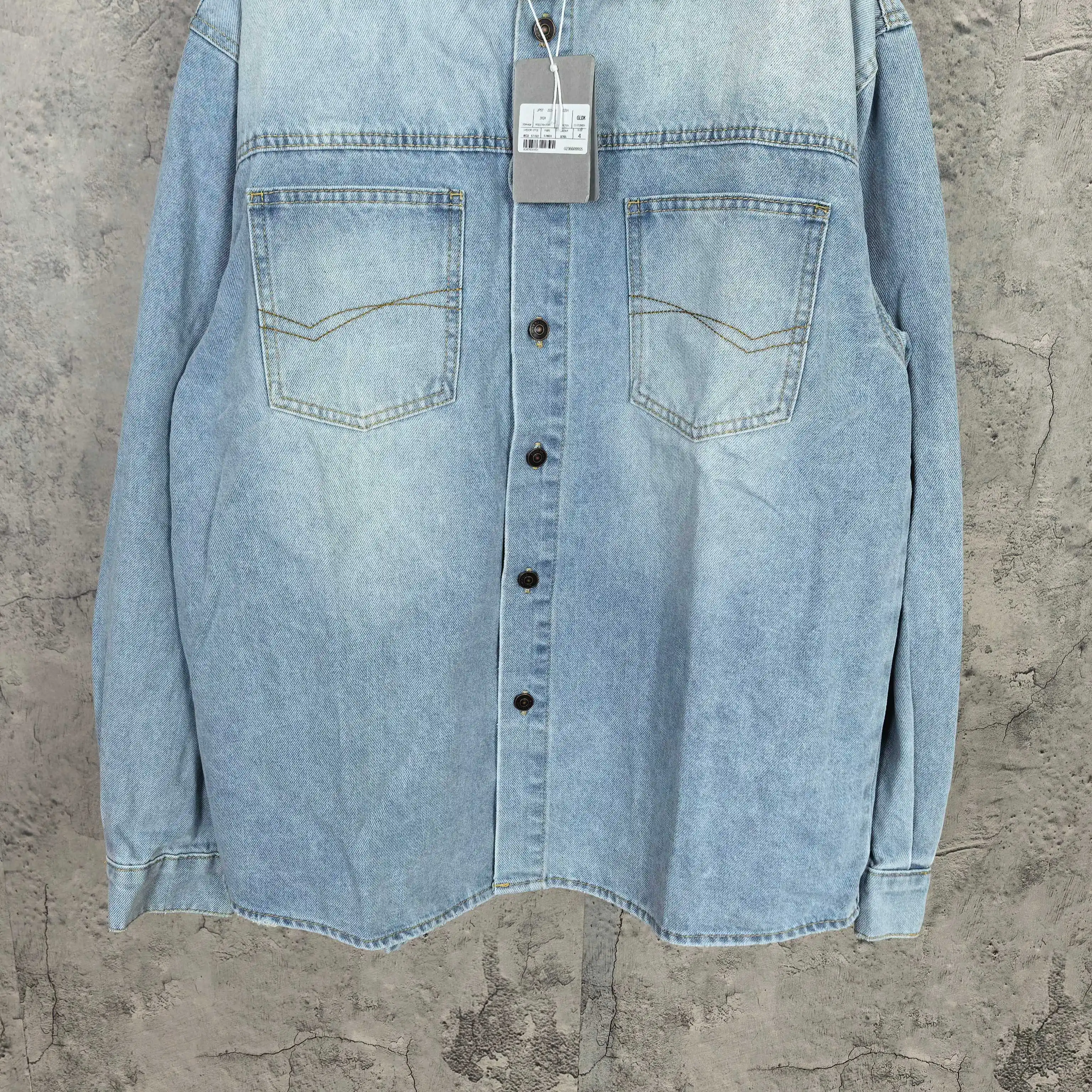 Oversized Washed Denim Shirt Jacket D22023171 — view 10