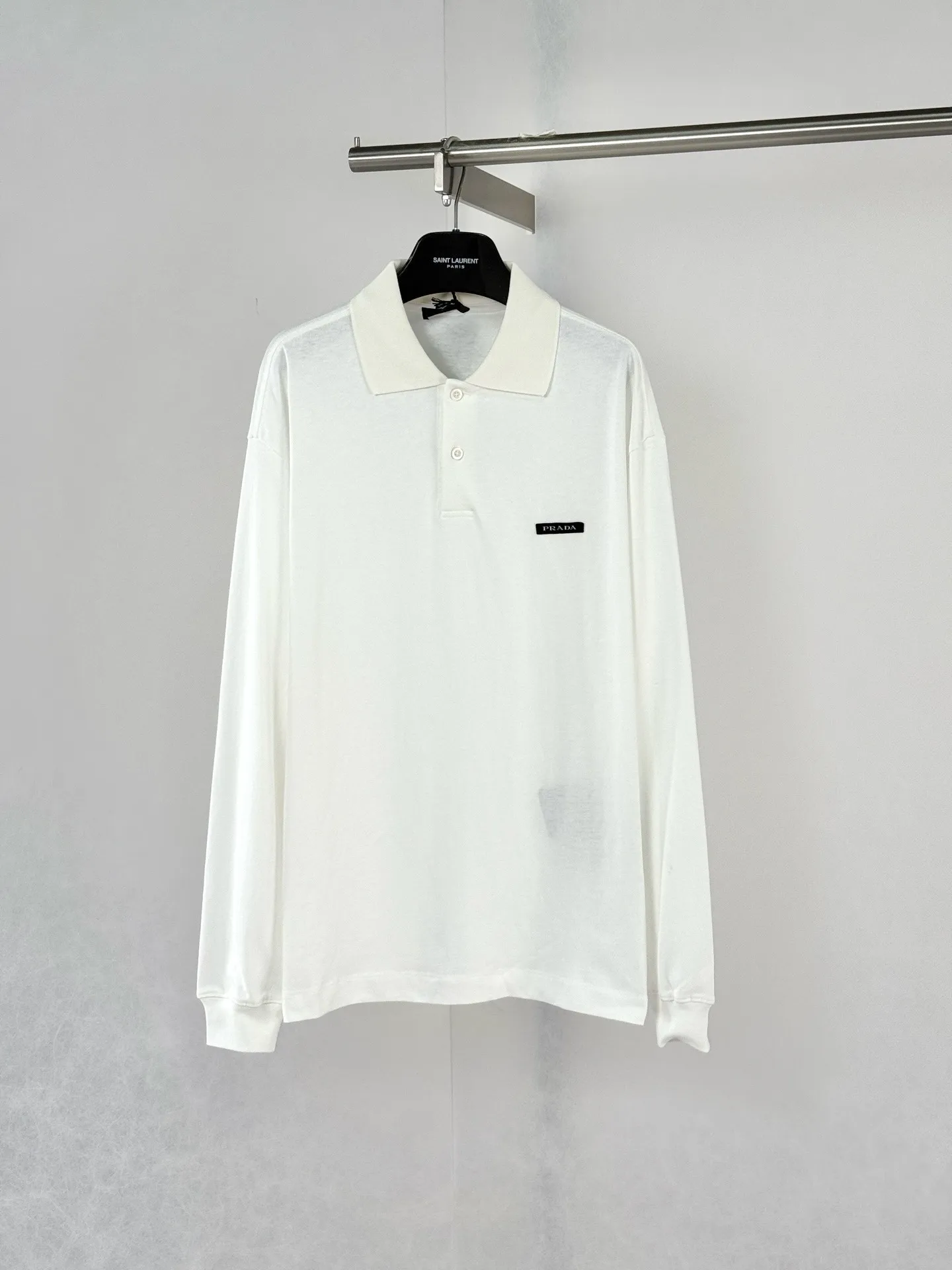 Logo-Patch Long-Sleeve Cotton Polo Shirt D22020753