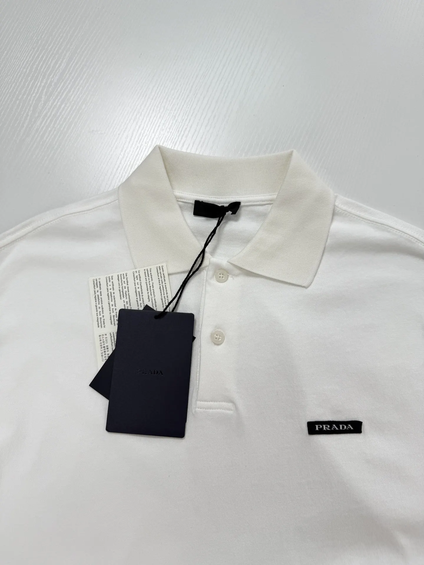Logo-Patch Long-Sleeve Cotton Polo Shirt D22020753 — view 4