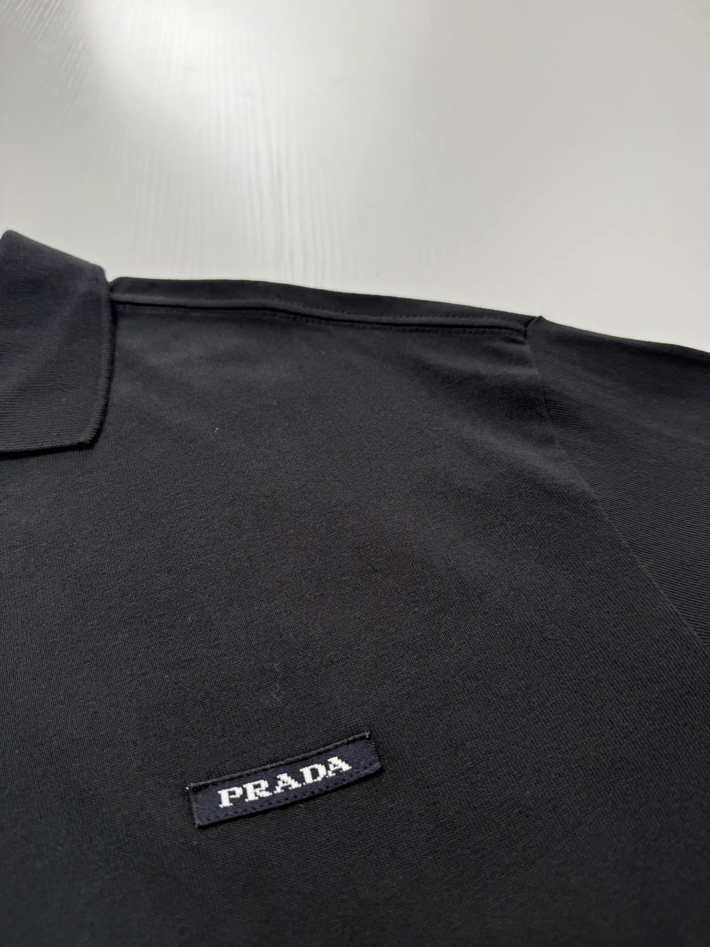 Logo-Patch Long-Sleeved Cotton Polo Shirt D22020754 — view 10