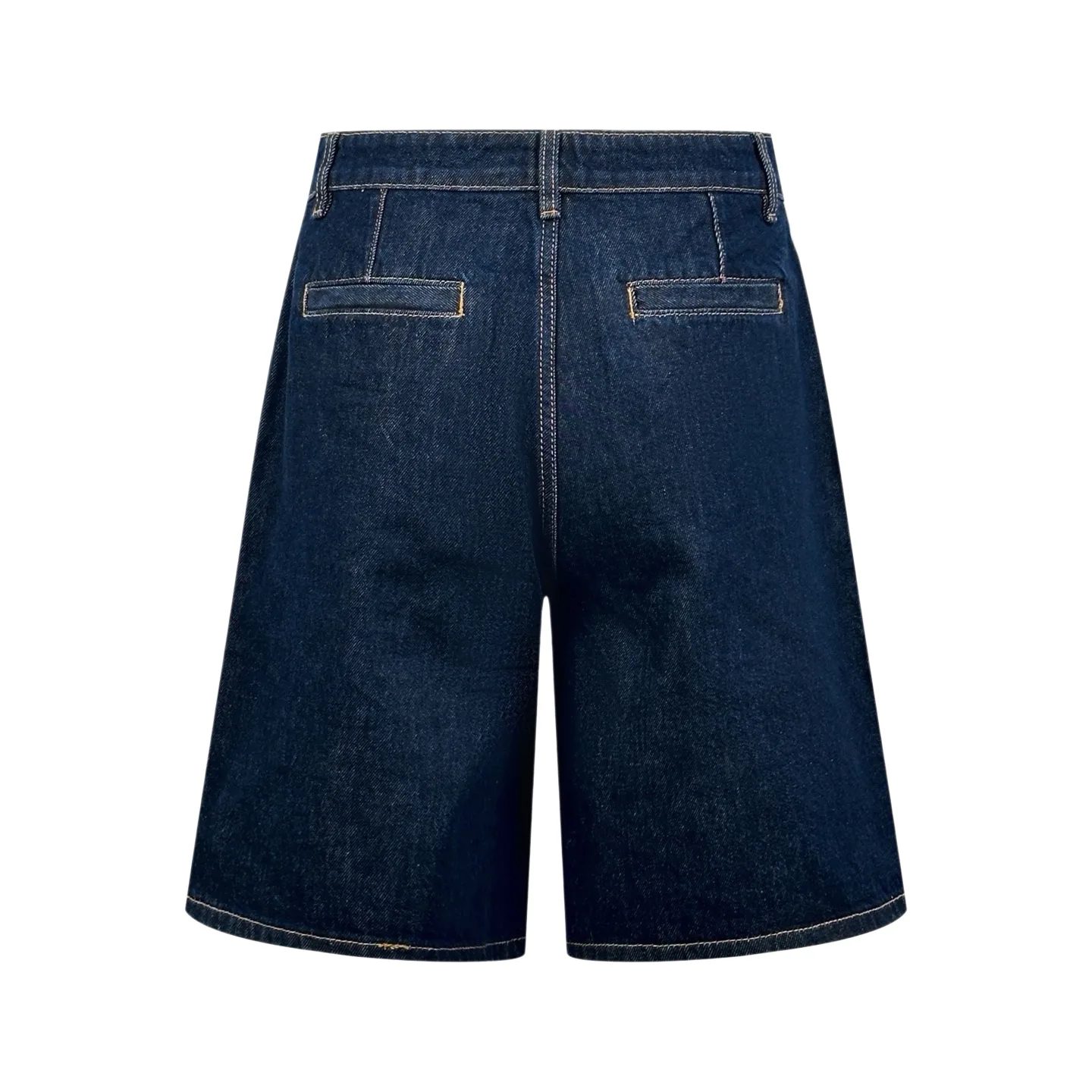 Leather Patch Indigo Denim Shorts D22521023 — view 2
