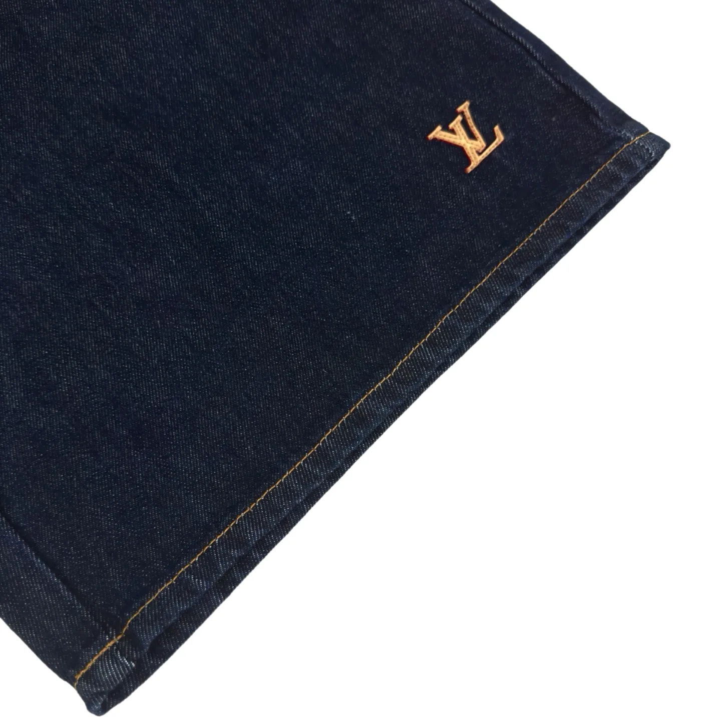 Leather Patch Indigo Denim Shorts D22521023 — view 8