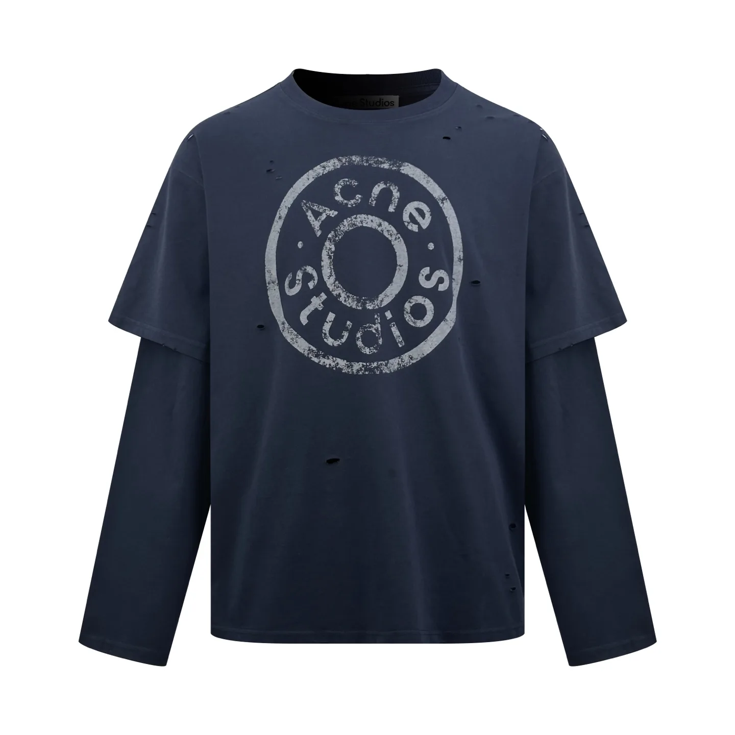 Distressed Layered Logo Long-Sleeve T-Shirt D22519217