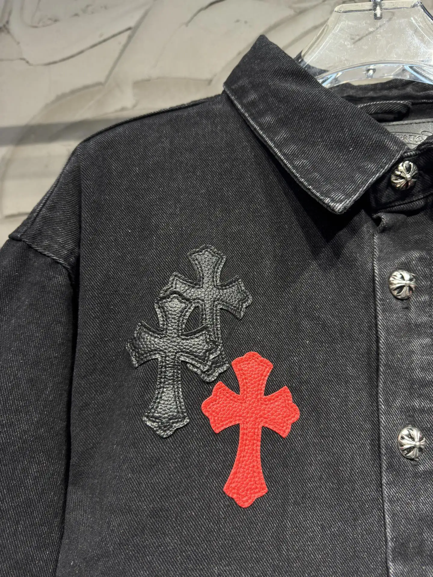 Cross-Patch Denim Overshirt Jacket D22523047 — view 3