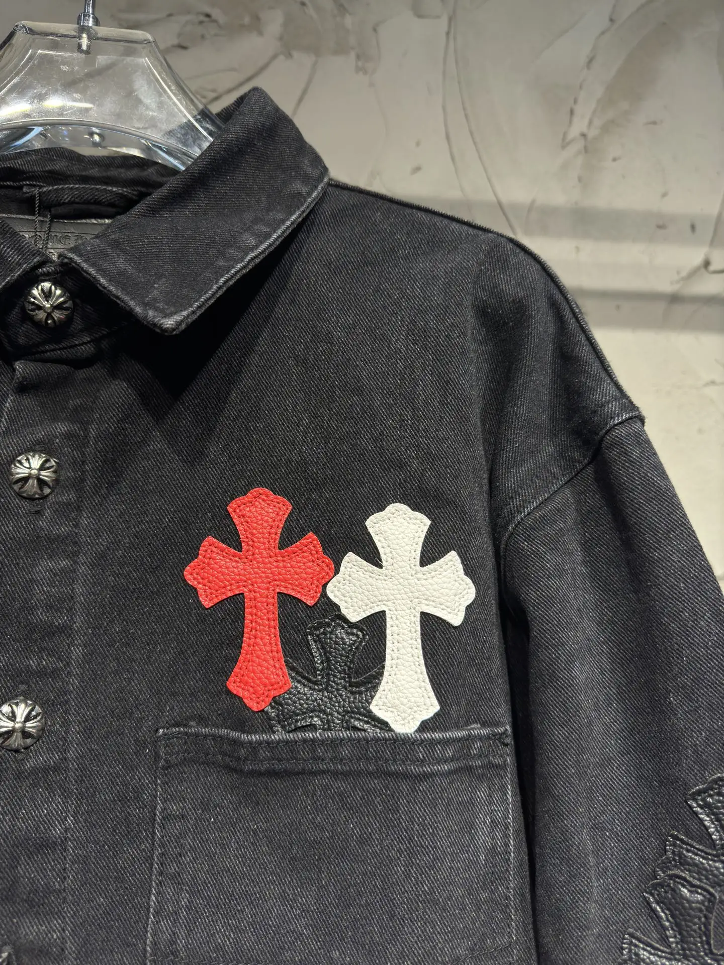 Cross-Patch Denim Overshirt Jacket D22523047 — view 4