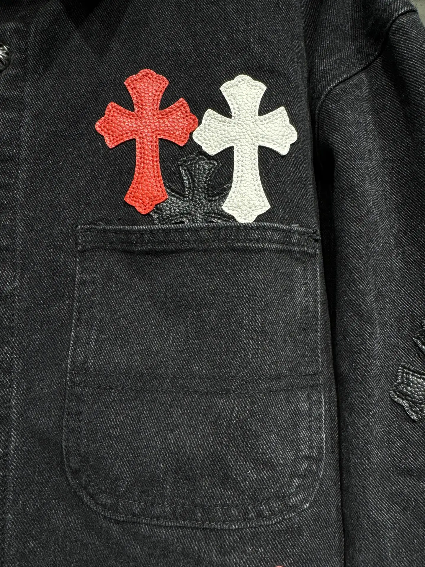 Cross-Patch Denim Overshirt Jacket D22523047 — view 8