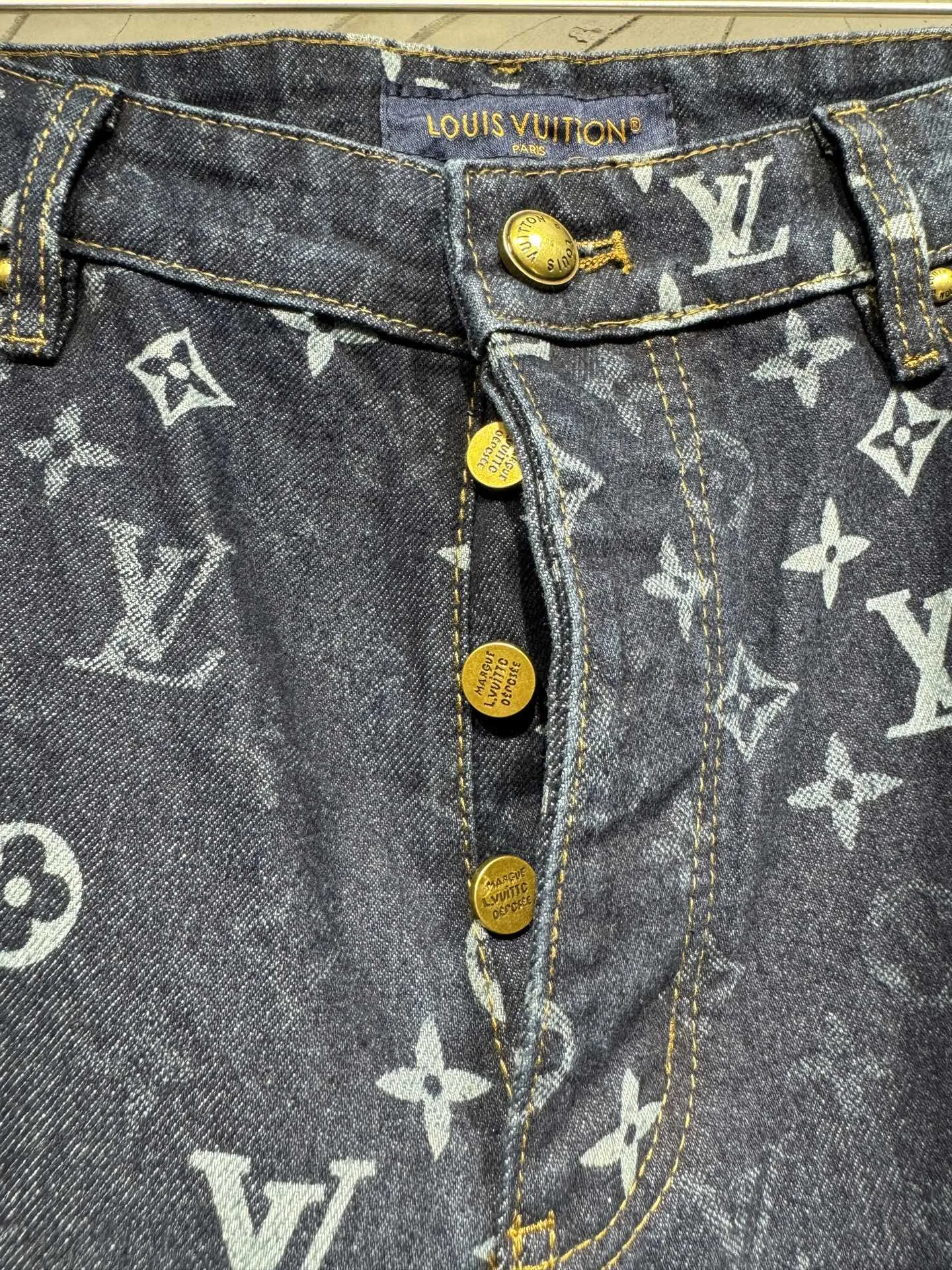 Monogram All-Over Print Straight-Leg Jeans D22523046 — view 7