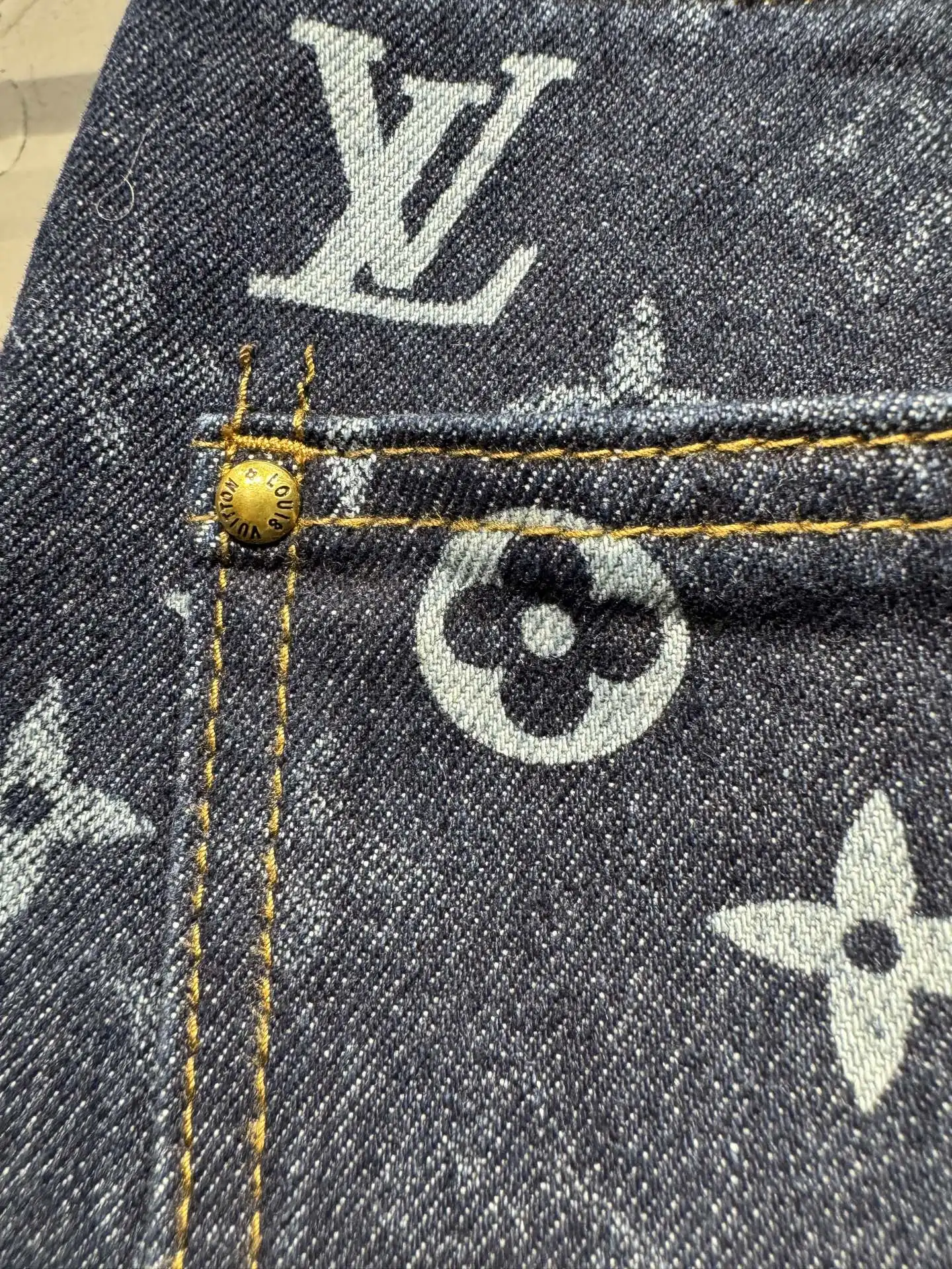 Monogram All-Over Print Straight-Leg Jeans D22523046 — view 12