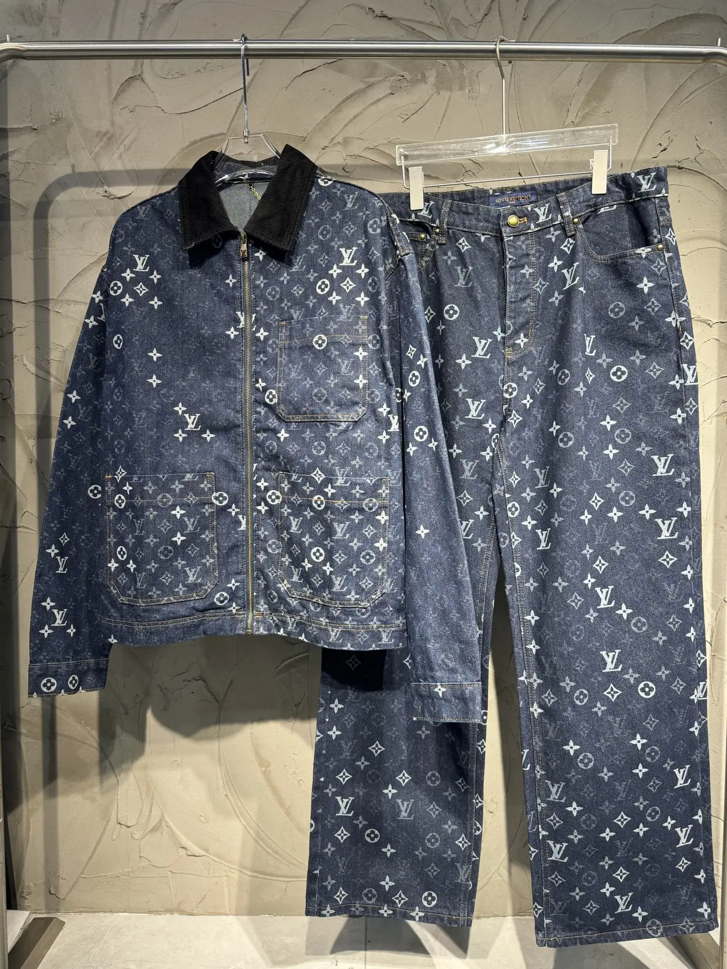 Monogram All-Over Print Straight-Leg Jeans D22523046 — view 16