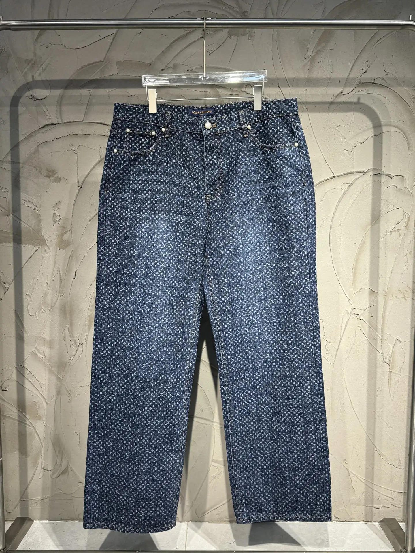 Monogram All-Over Print Straight-Leg Jeans D22523020