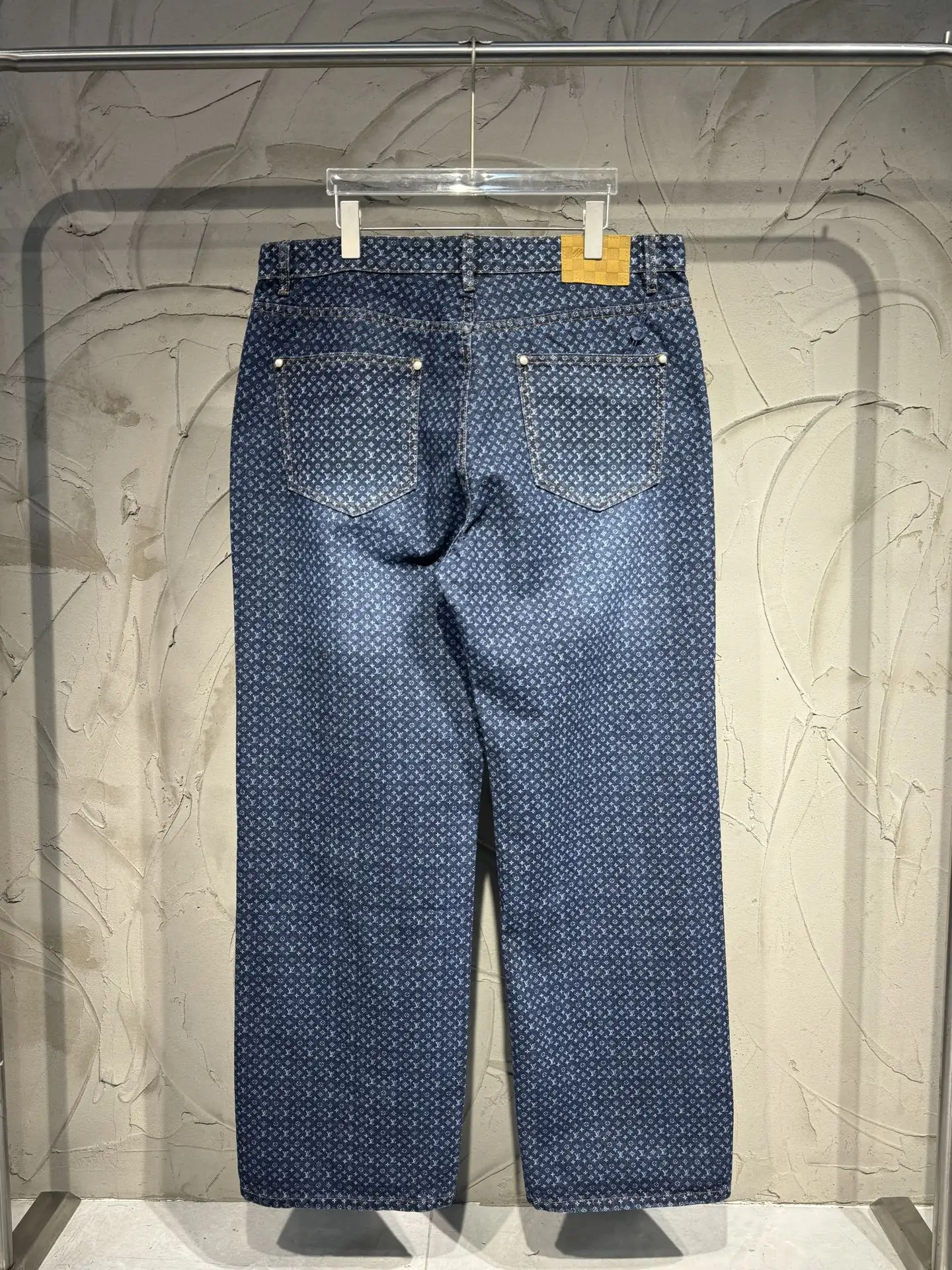 Monogram All-Over Print Straight-Leg Jeans D22523020 — view 12