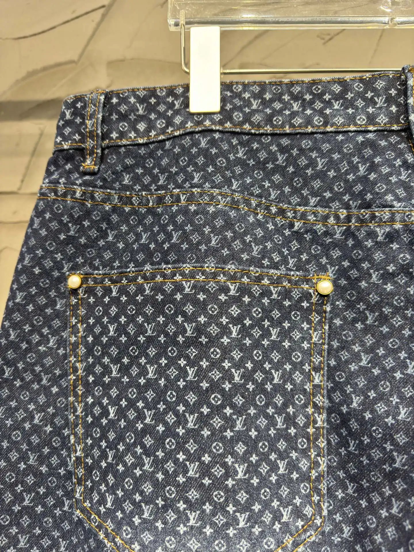 Monogram All-Over Print Straight-Leg Jeans D22523020 — view 13