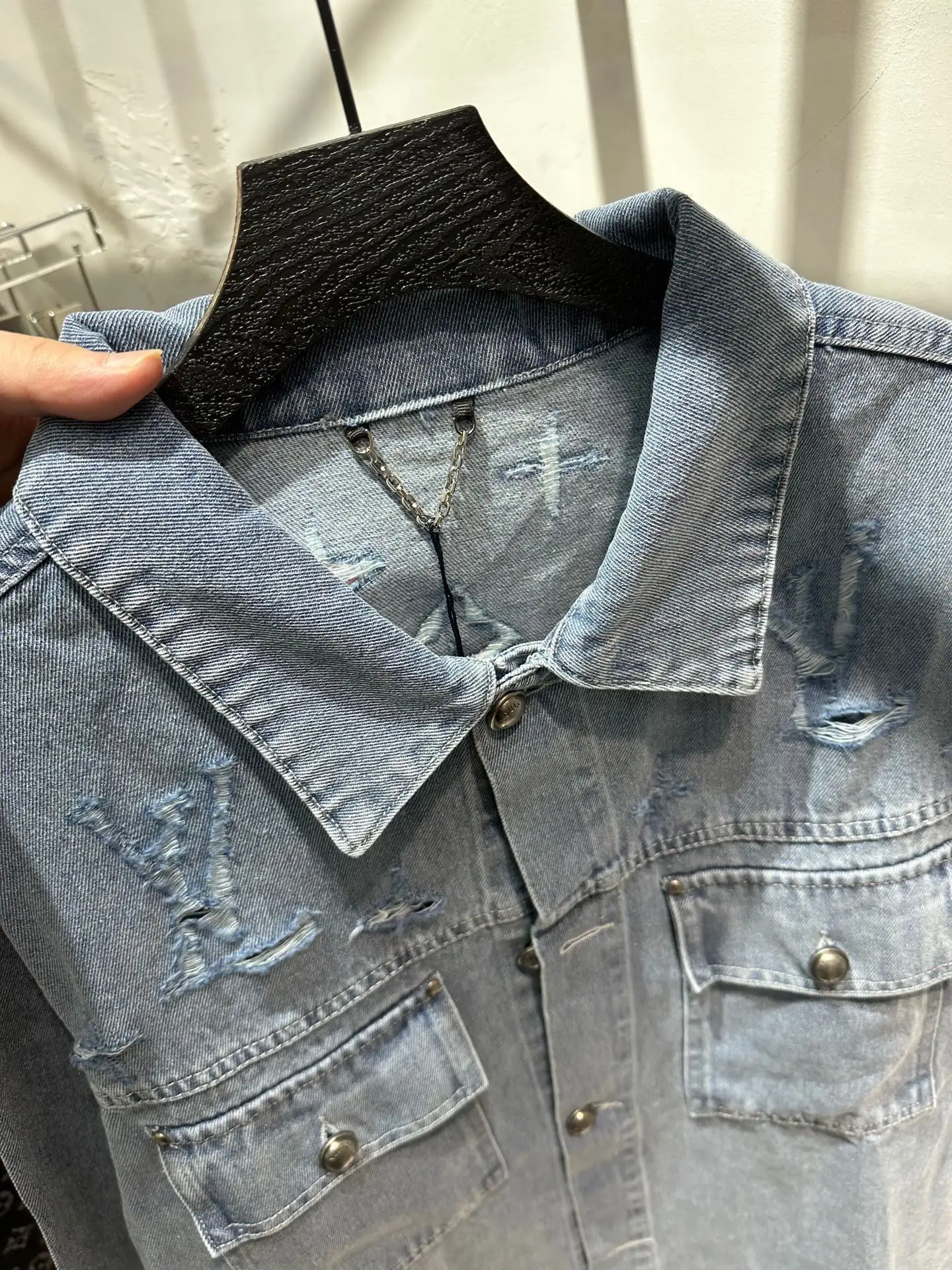 Distressed Monogram Denim Jacket D22513437 — view 5