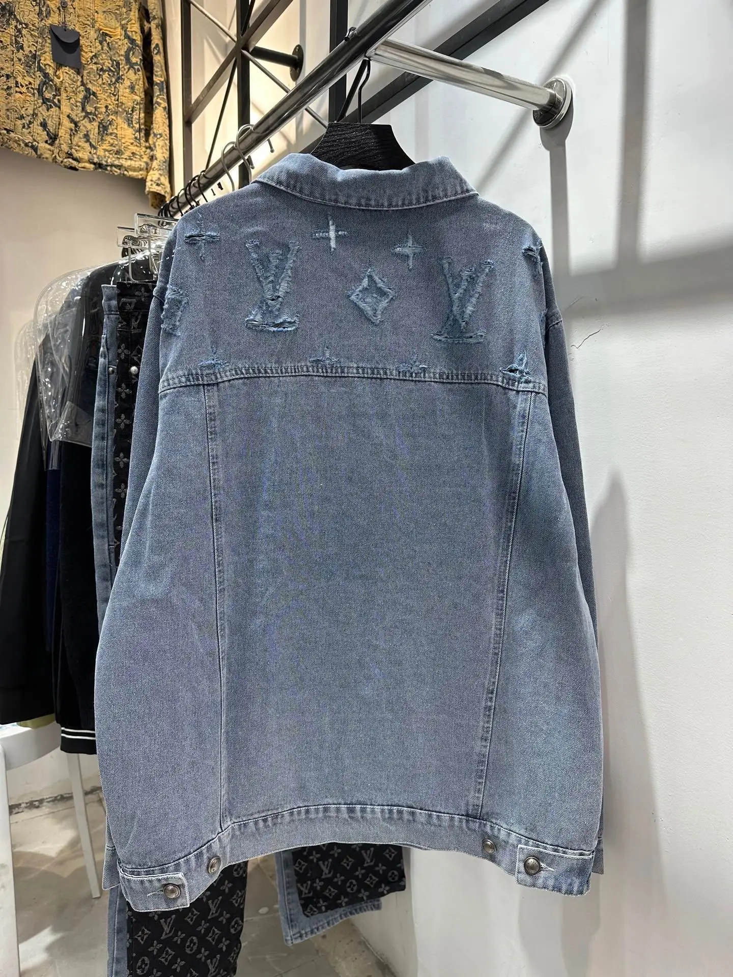 Distressed Monogram Denim Jacket D22513437 — view 8