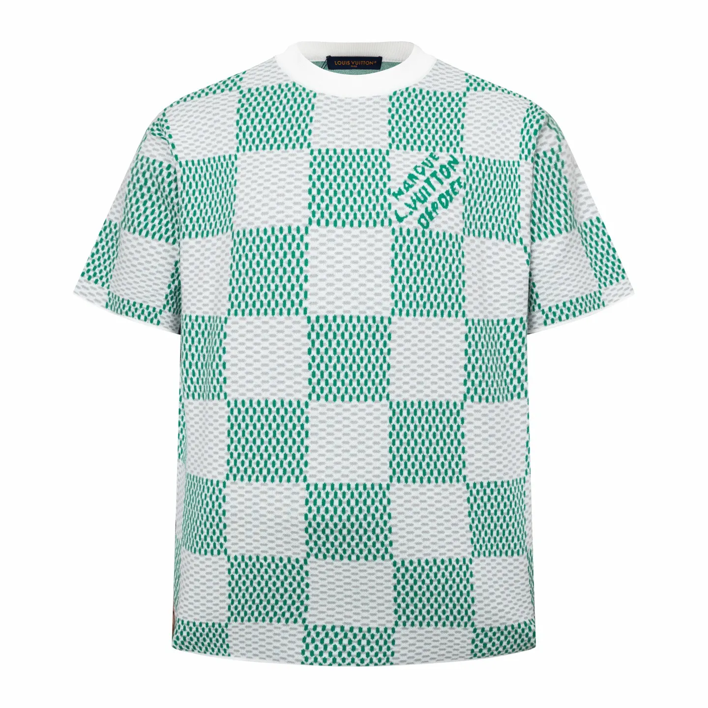 Damier Jacquard Cotton Knit T-Shirt D23013797