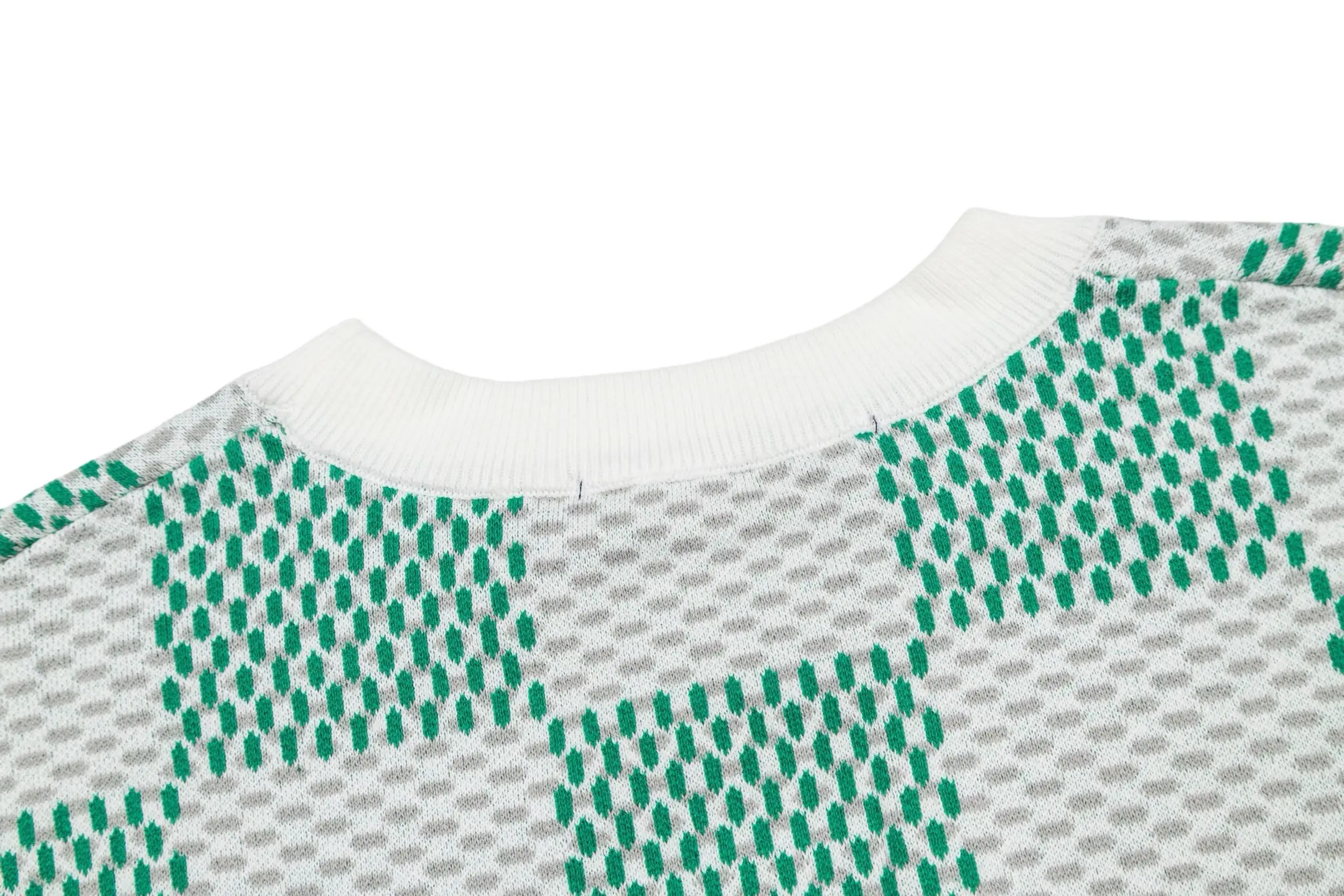 Damier Jacquard Cotton Knit T-Shirt D23013797 — view 4