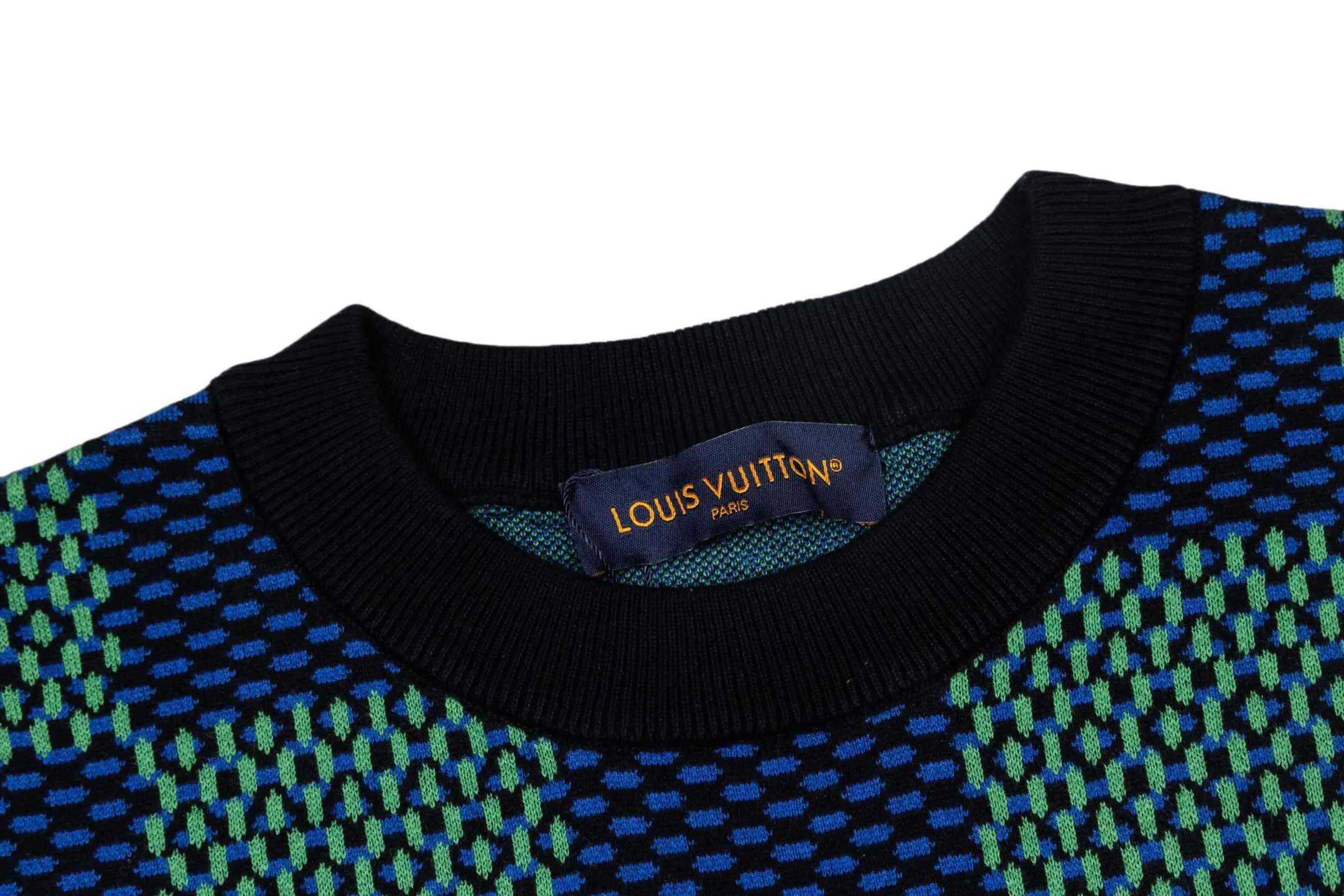 Damier Jacquard Cotton Knit T-Shirt D23013798 — view 3