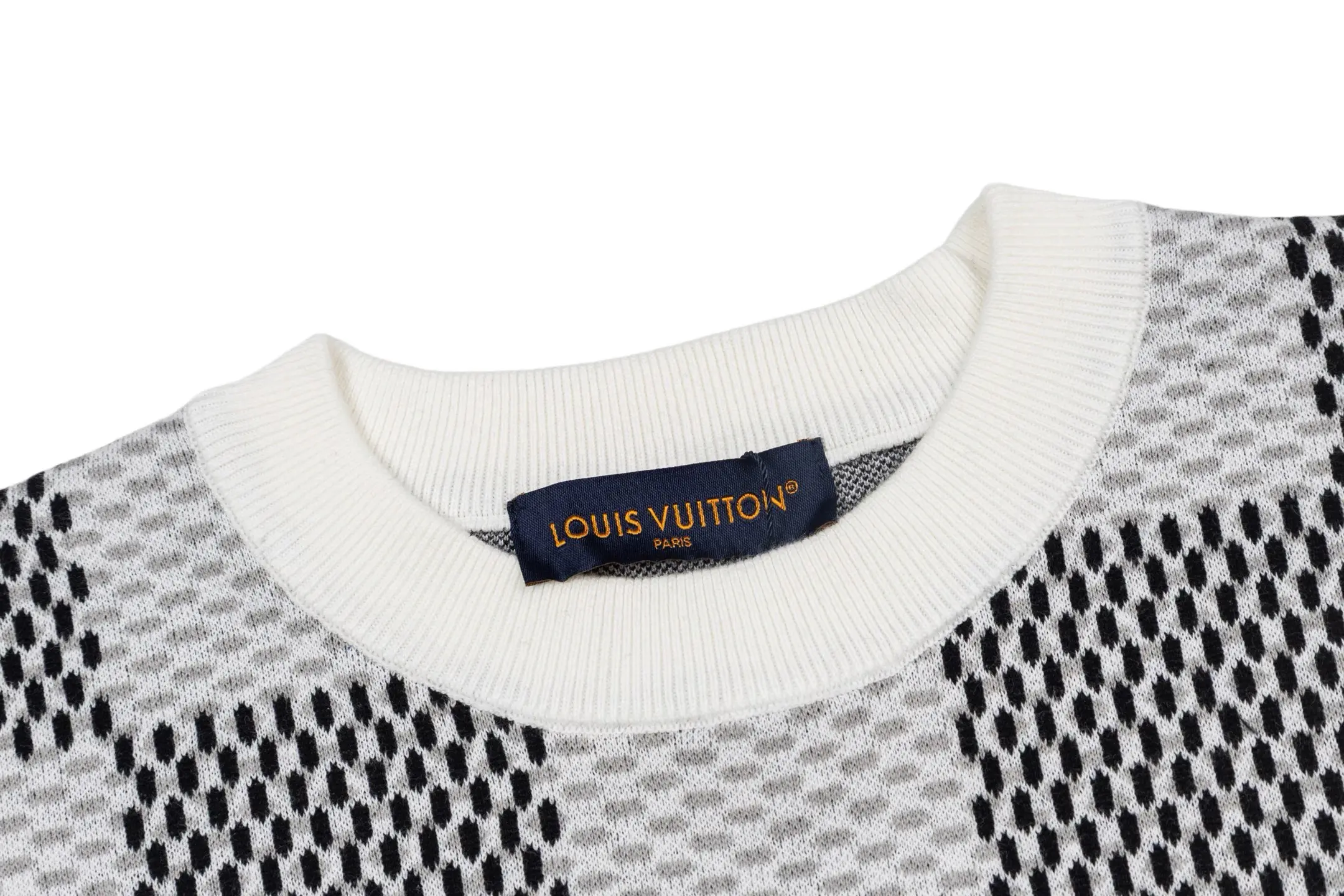 Damier Jacquard Cotton Knit T-Shirt D23013799 — view 3