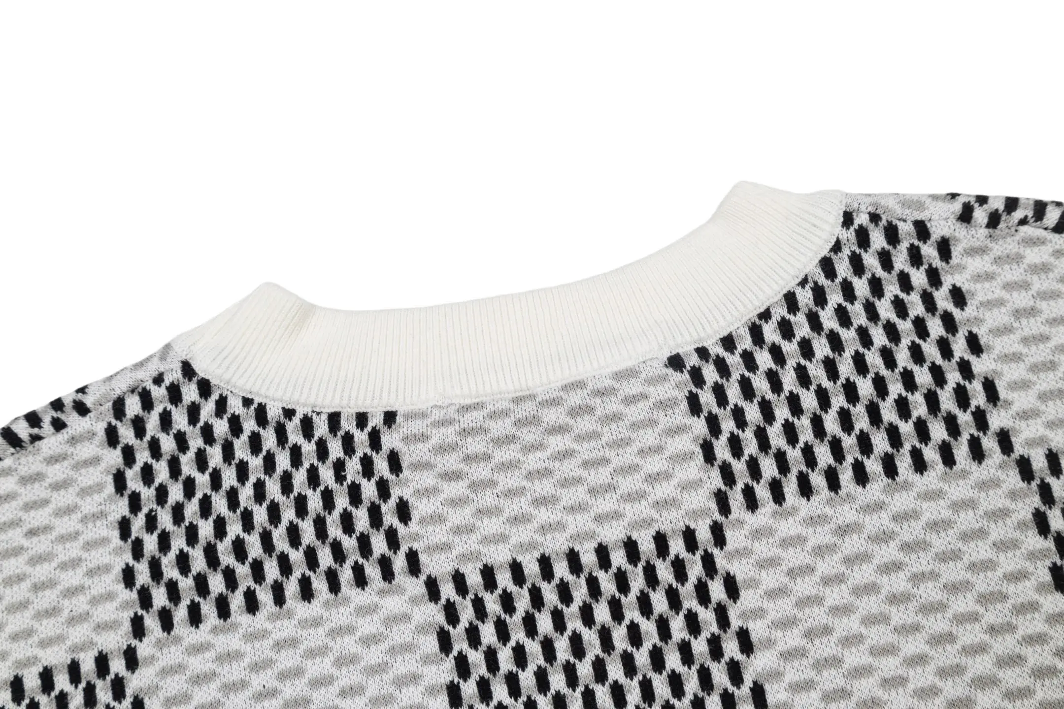 Damier Jacquard Cotton Knit T-Shirt D23013799 — view 4