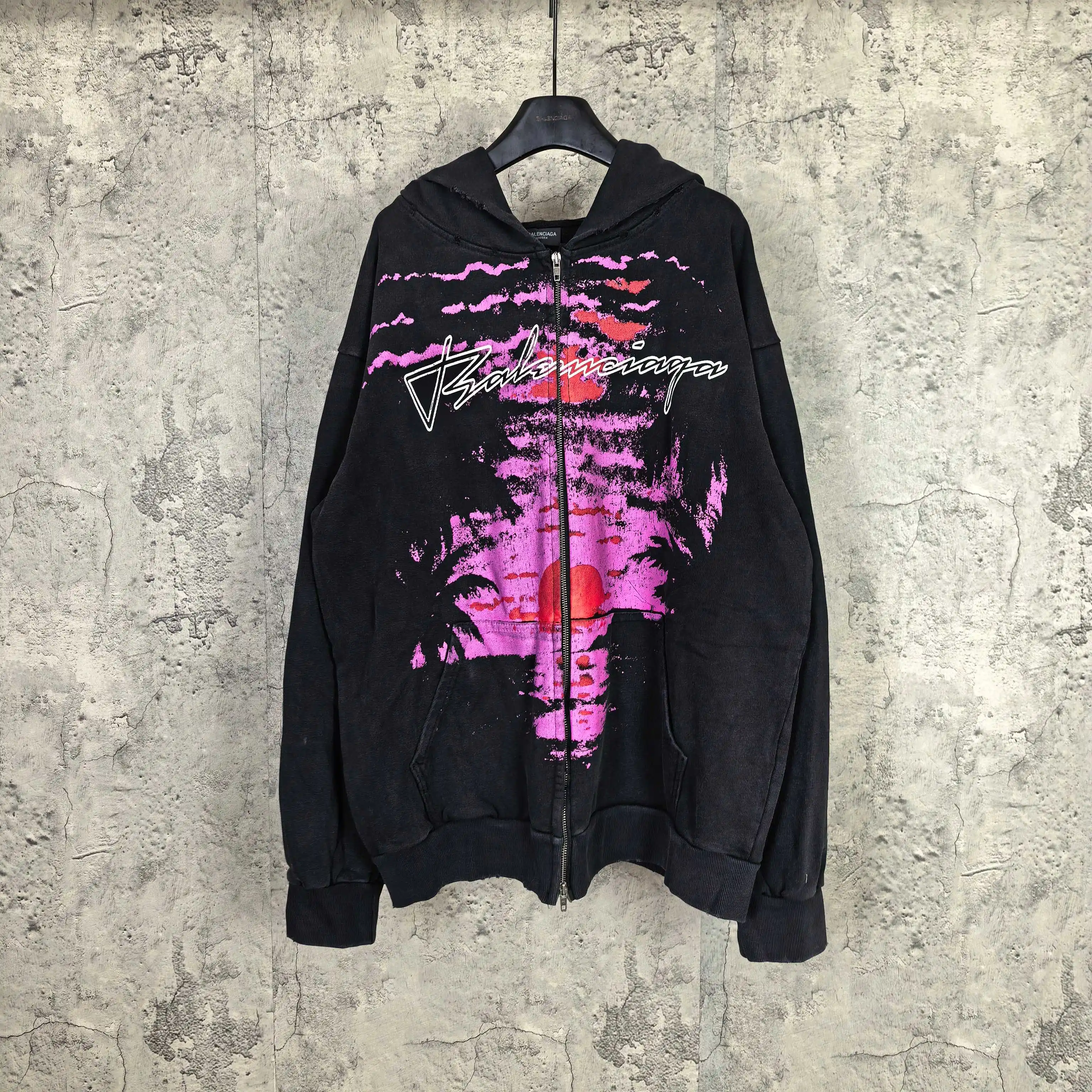 Dream Sunset Graphic Zip-Up Hoodie D23023178