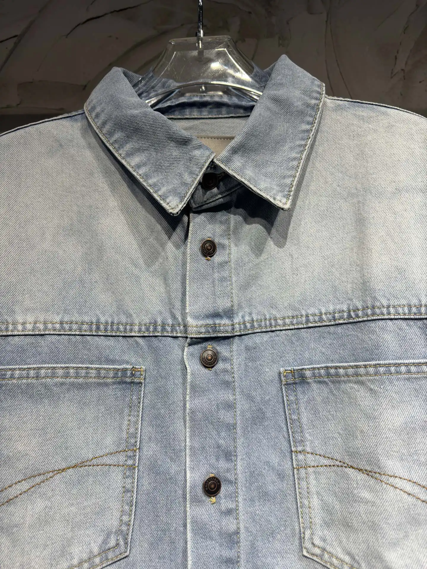 Oversized Washed Denim Shirt Jacket D23023023 — view 3