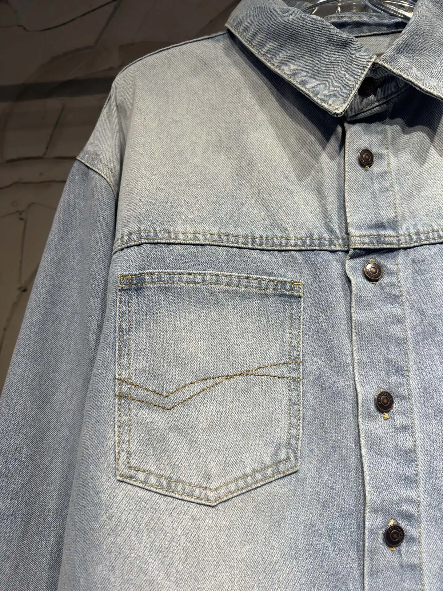 Oversized Washed Denim Shirt Jacket D23023023 — view 7