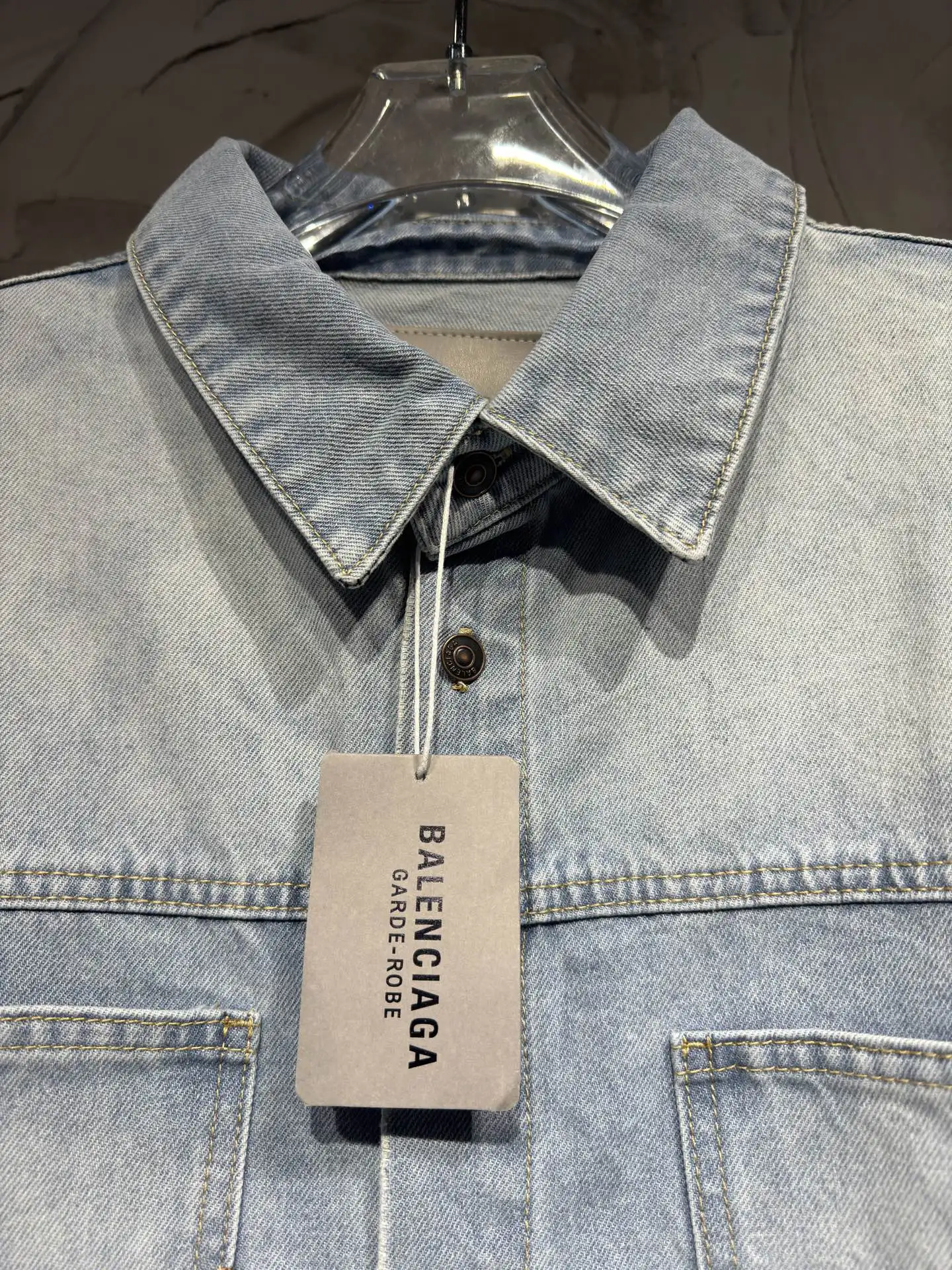 Oversized Washed Denim Shirt Jacket D23023023 — view 12