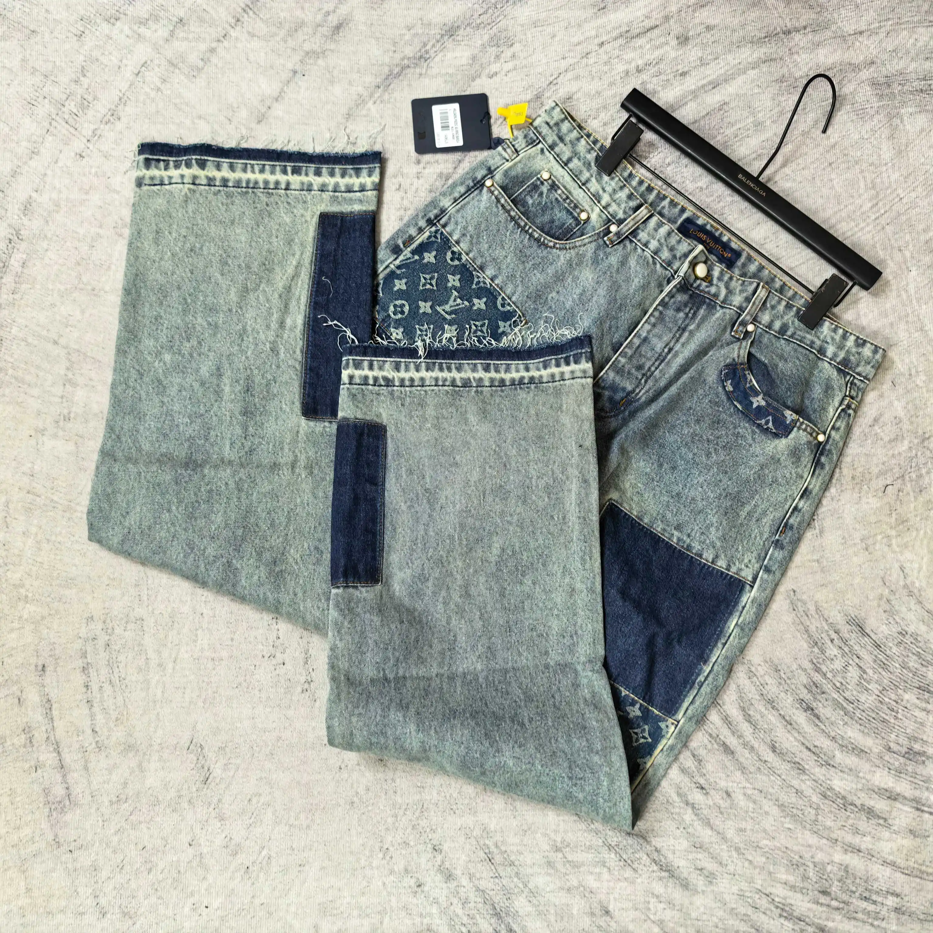 Monogram Patchwork Straight-Leg Jeans D23023205 — view 4