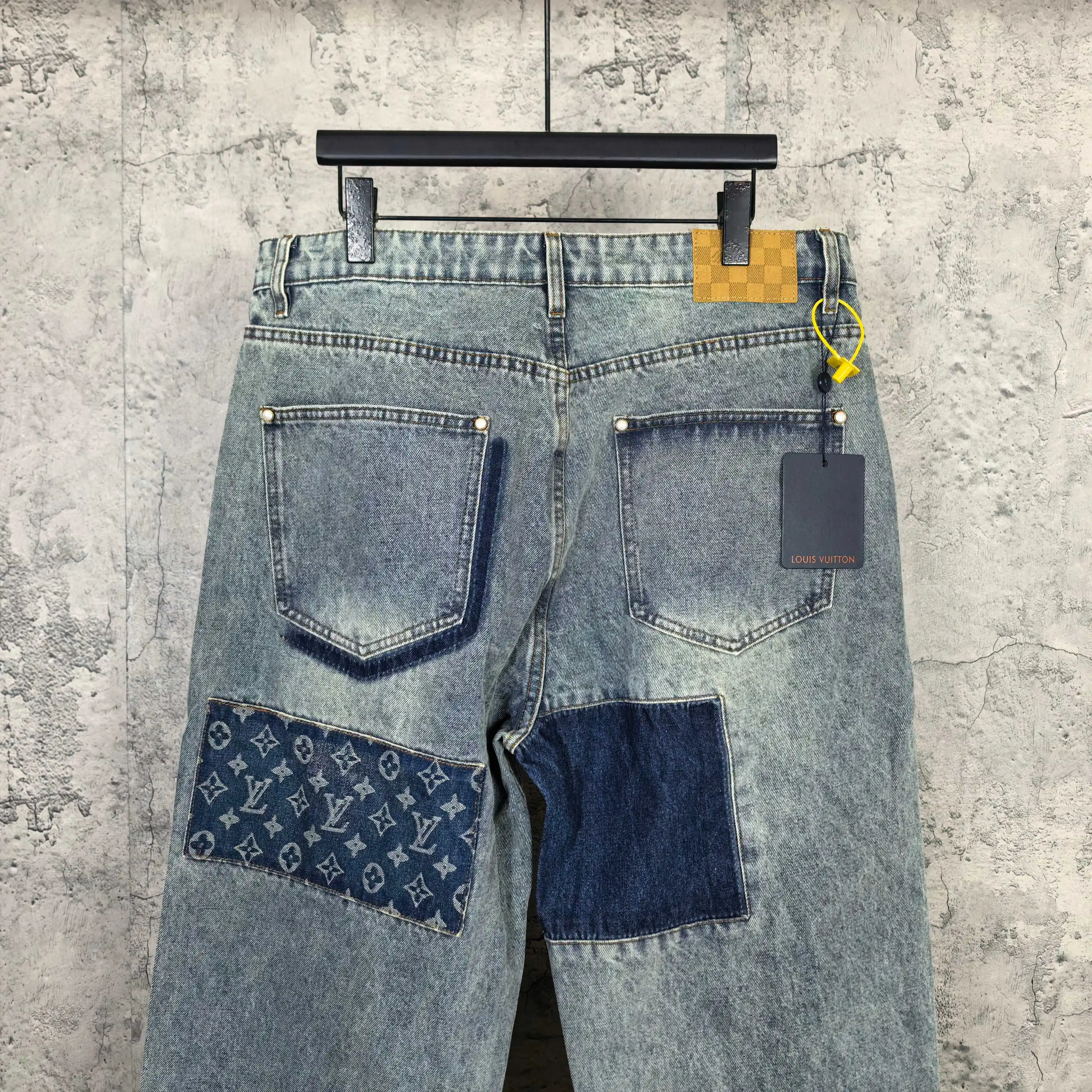 Monogram Patchwork Straight-Leg Jeans D23023205 — view 6