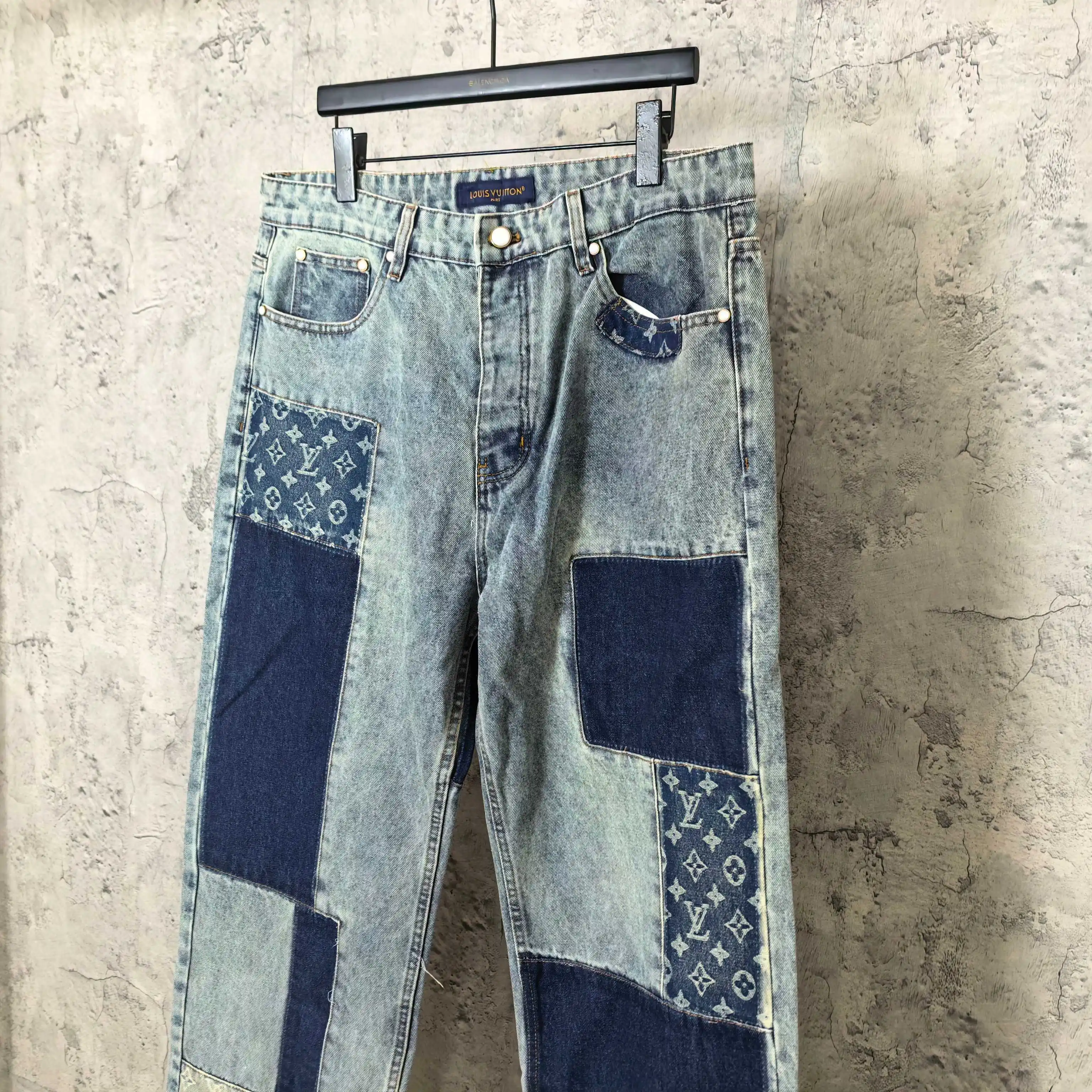 Monogram Patchwork Straight-Leg Jeans D23023205 — view 9