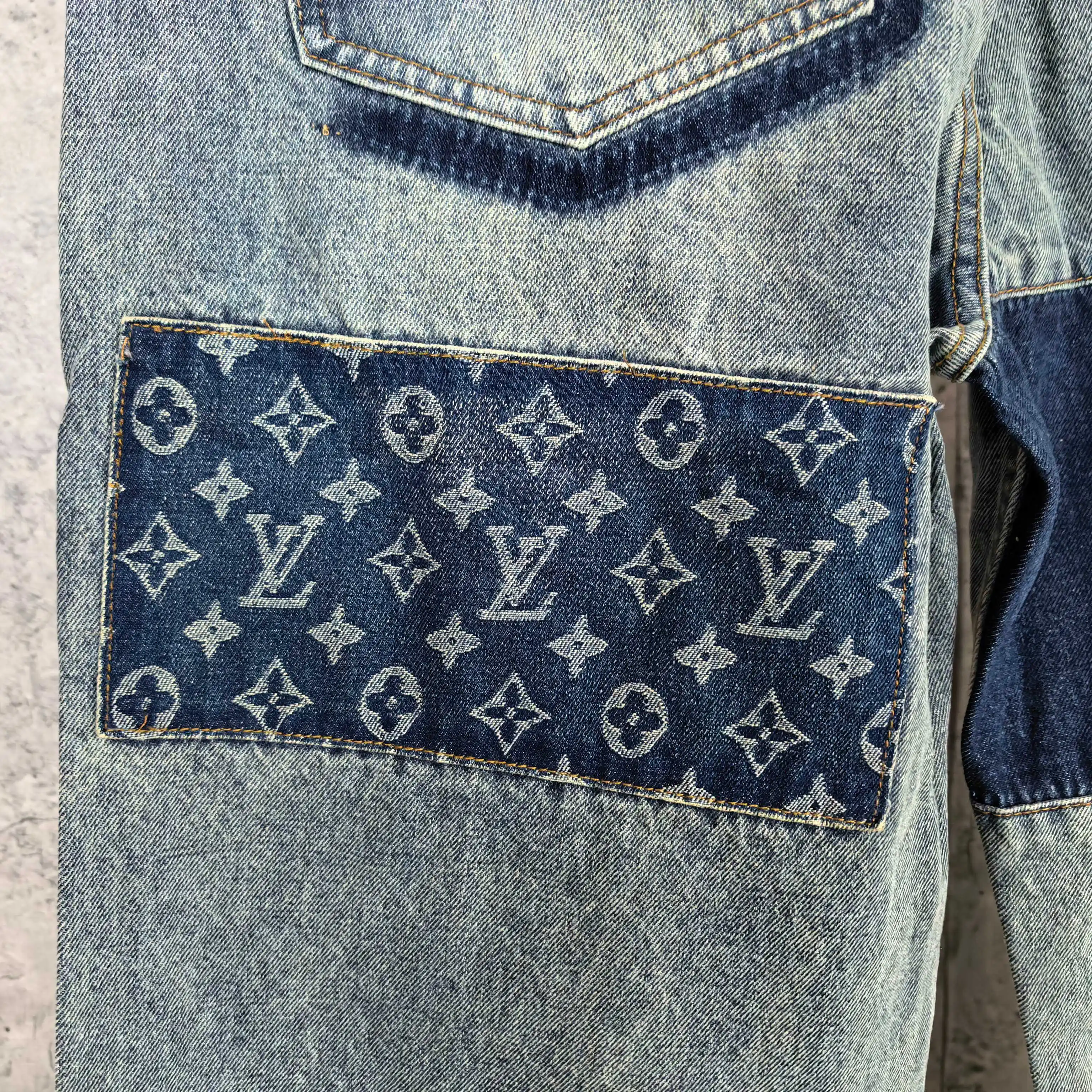 Monogram Patchwork Straight-Leg Jeans D23023205 — view 11