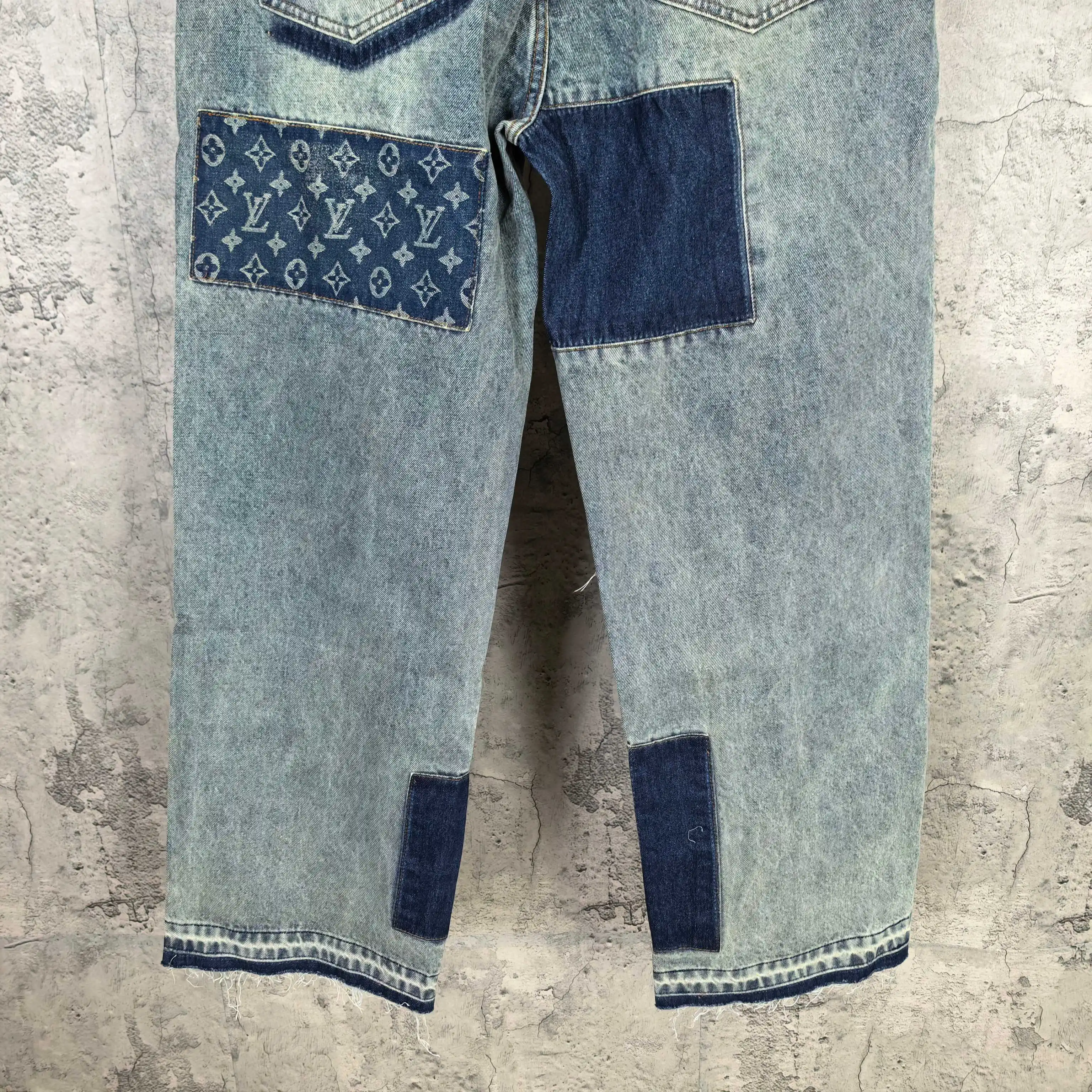 Monogram Patchwork Straight-Leg Jeans D23023205 — view 12