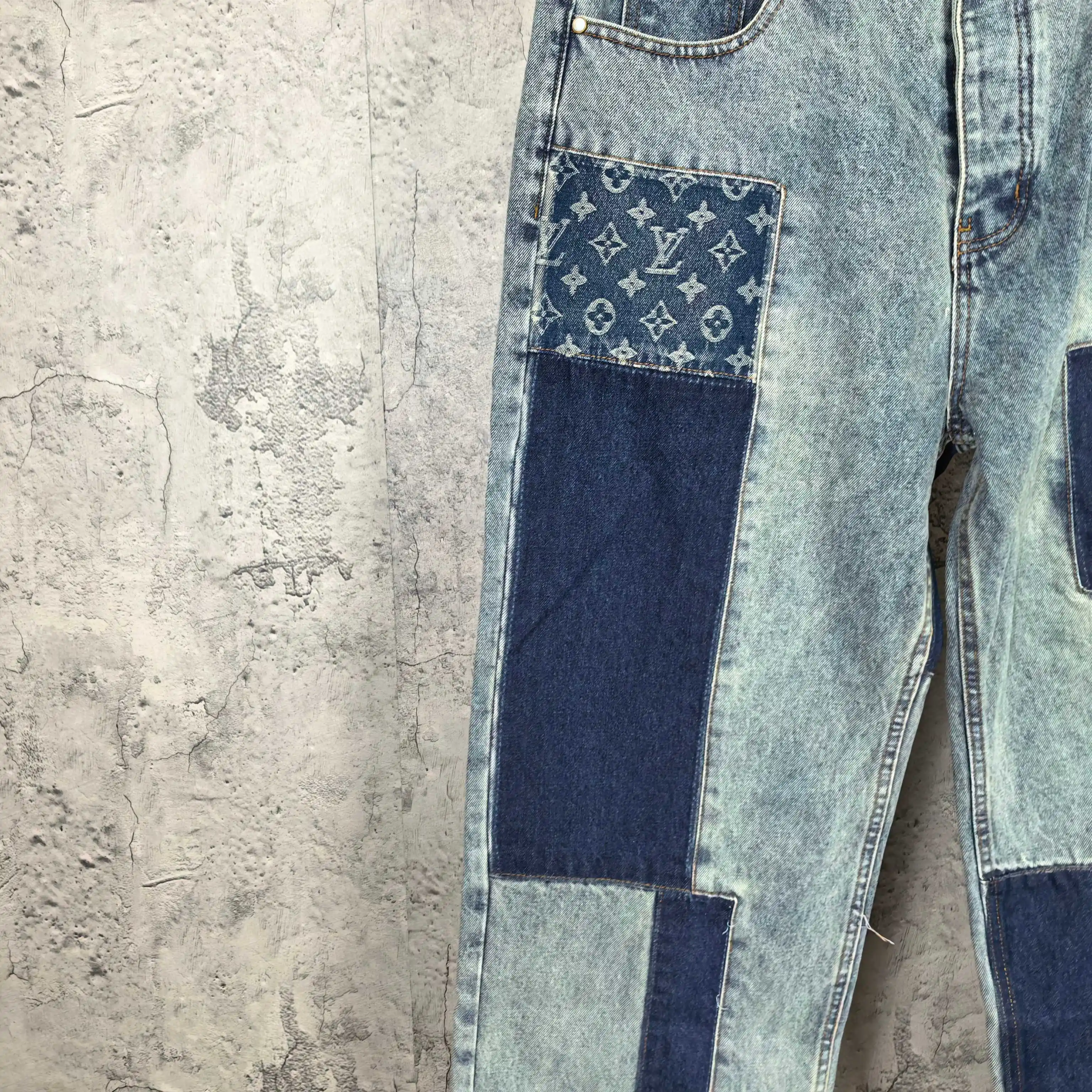 Monogram Patchwork Straight-Leg Jeans D23023205 — view 13