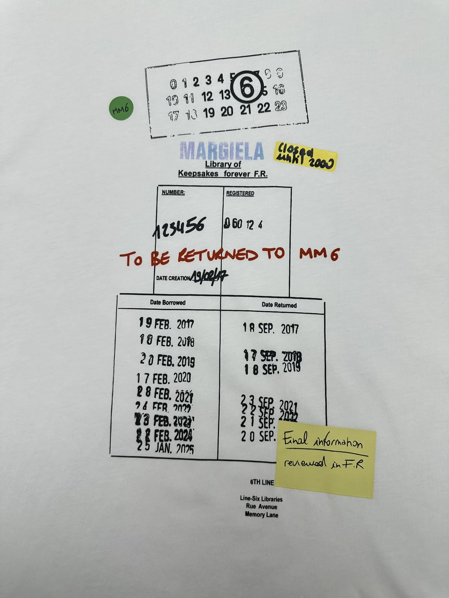 MM6 Library Print Cotton T-Shirt D23513988 — view 4