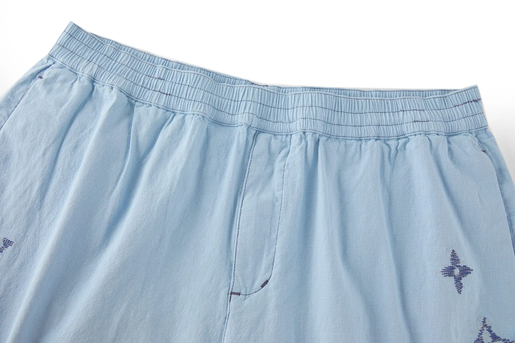 Monogram Sashiko Embroidered Cotton Shorts D23521070 — view 3