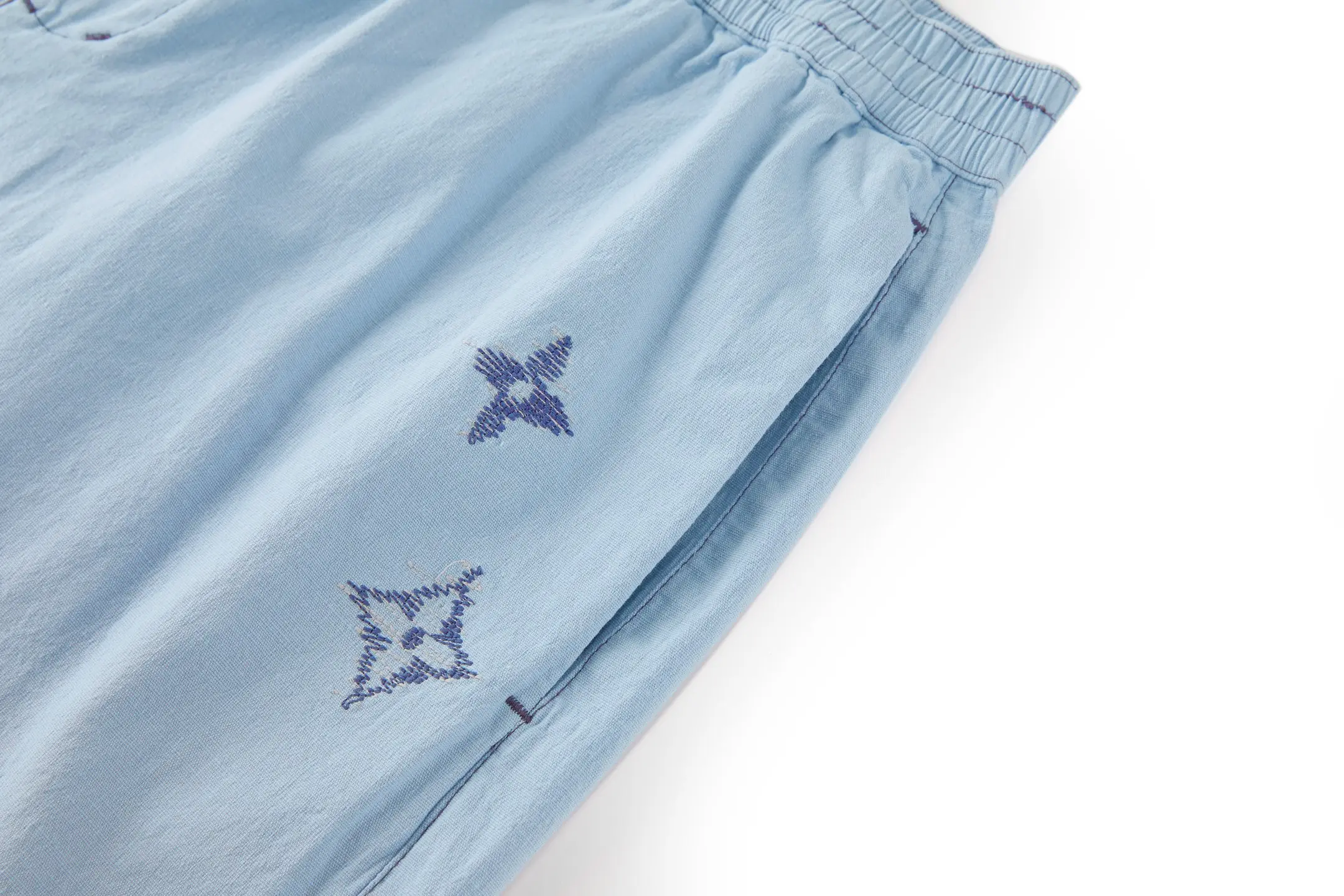 Monogram Sashiko Embroidered Cotton Shorts D23521070 — view 5