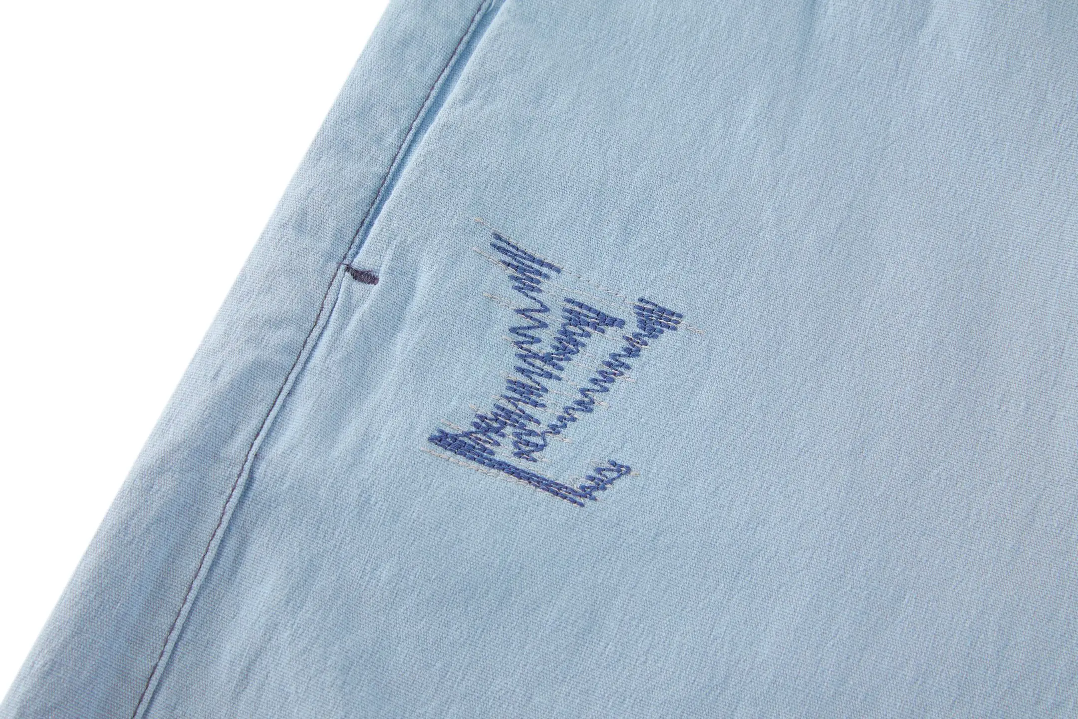 Monogram Sashiko Embroidered Cotton Shorts D23521070 — view 6