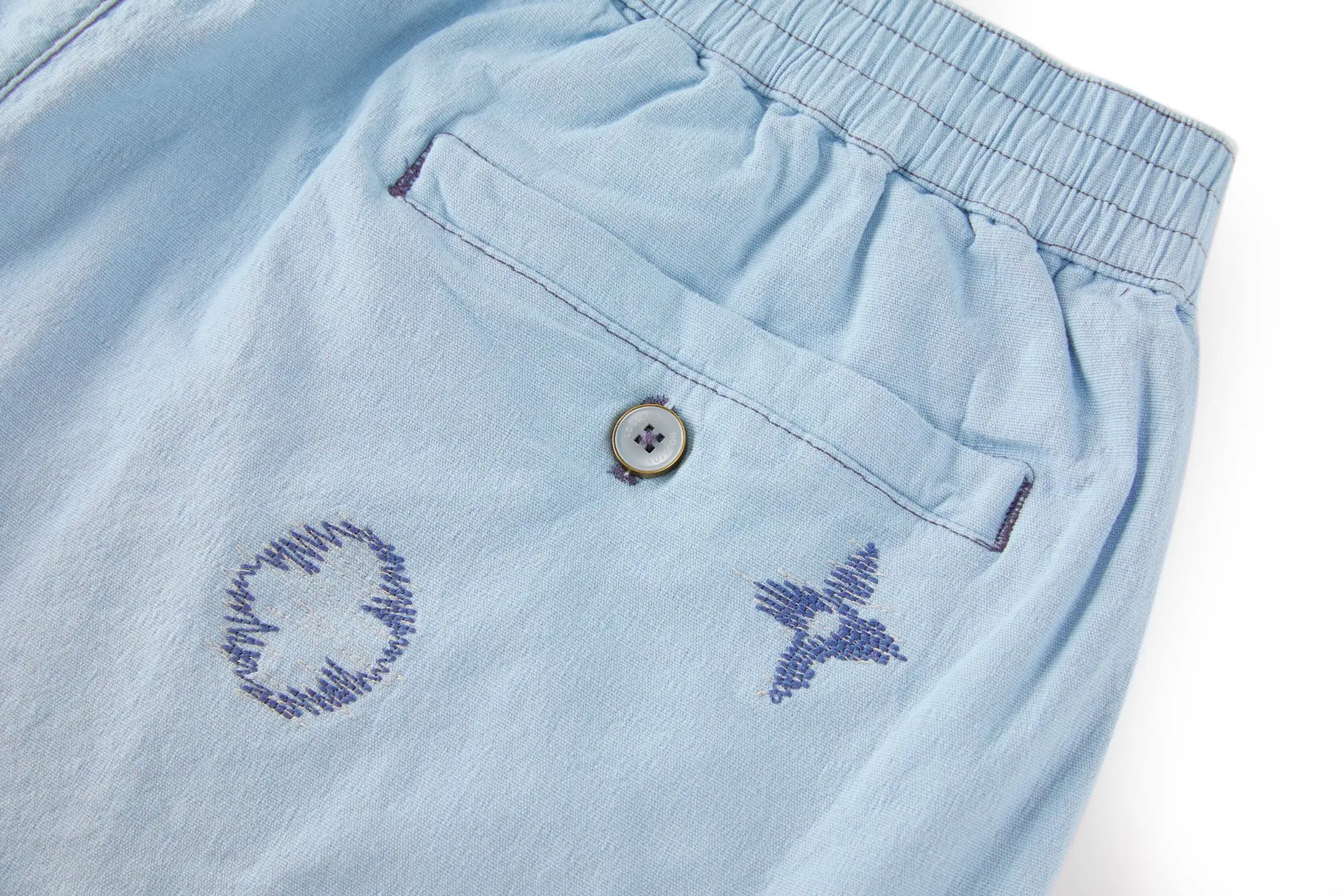 Monogram Sashiko Embroidered Cotton Shorts D23521070 — view 7