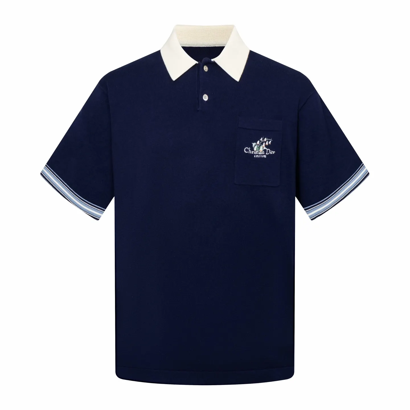 Lily of the Valley Embroidered Cotton Polo Shirt D23513800