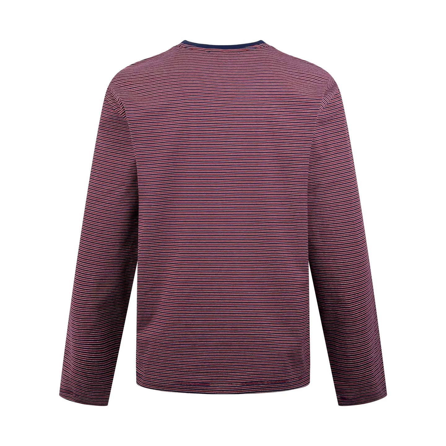Striped Cotton Henley Long-Sleeve Top D23519212 — view 2