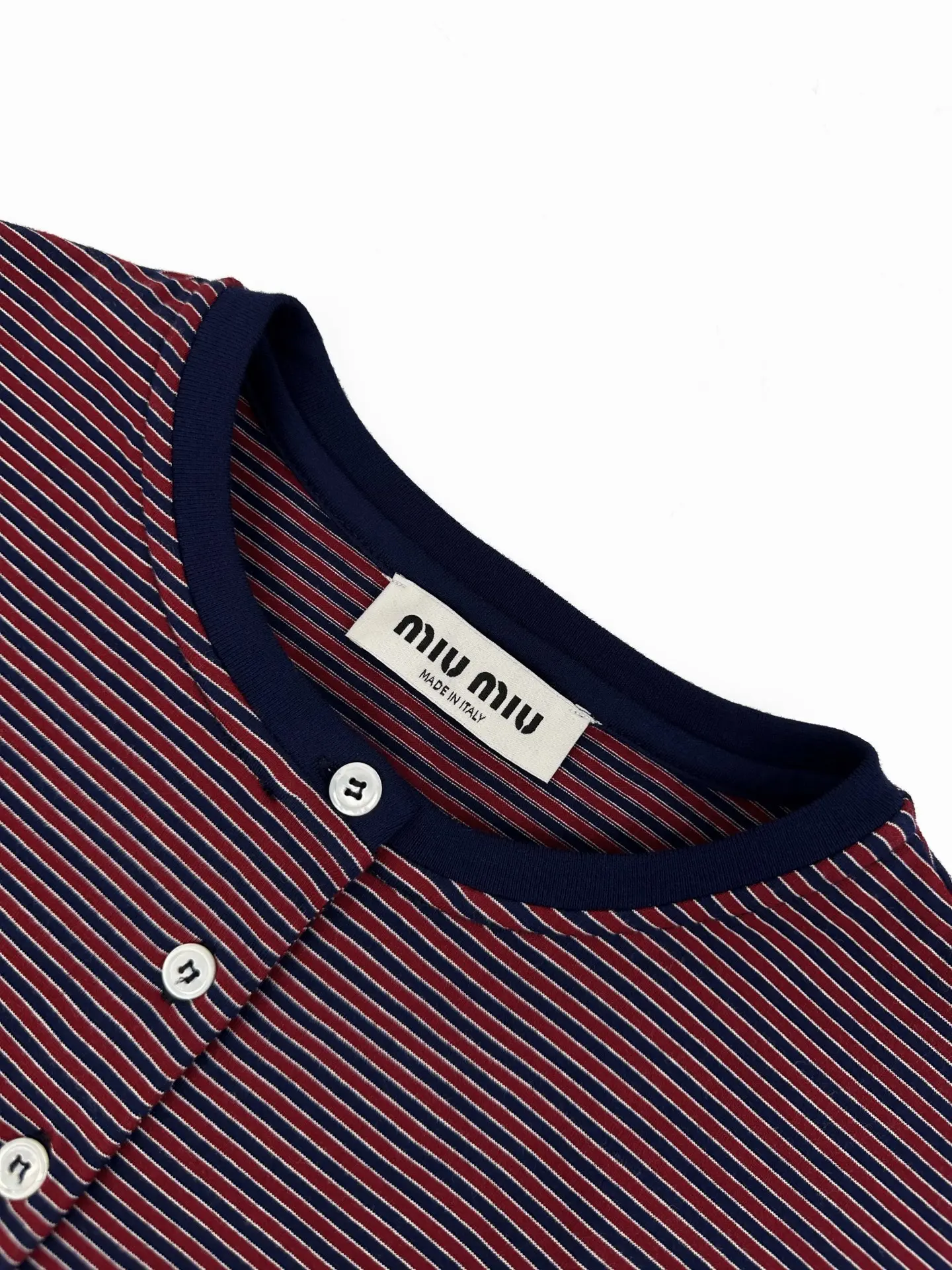 Striped Cotton Henley Long-Sleeve Top D23519212 — view 3